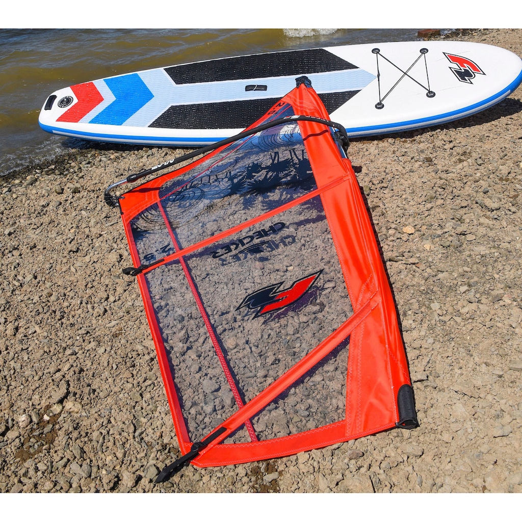 F2 Windsurfboard »Team WS 10,5 Set mit Checker Rigg 4,5m²«, (Set, 16 tlg., mit Paddel, Pumpe, Transportrucksack und Segel)