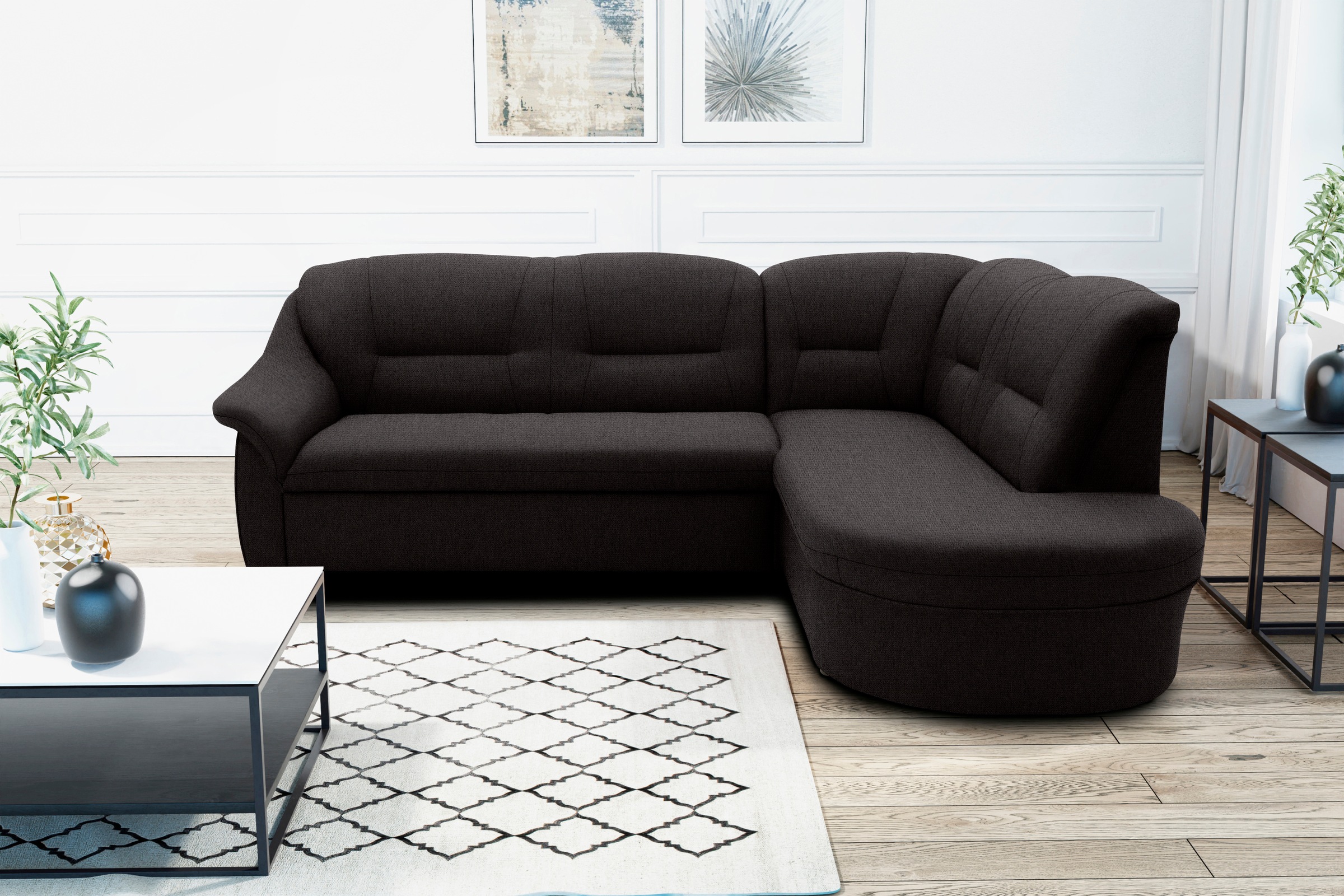 DOMO collection Ecksofa »Faenza für kleine Räume, Stellmaße 232,176cm, komf günstig online kaufen