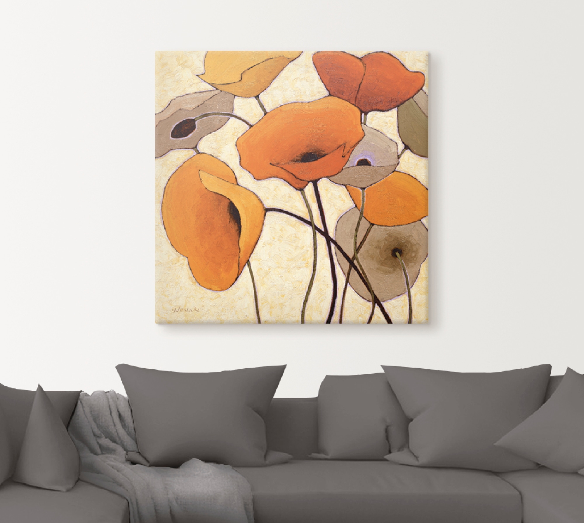 Artland Wandbild »Kürbismohn III«, Blumen, (1 St.), als Leinwandbild, Wandaufkleber in verschied. Größen
