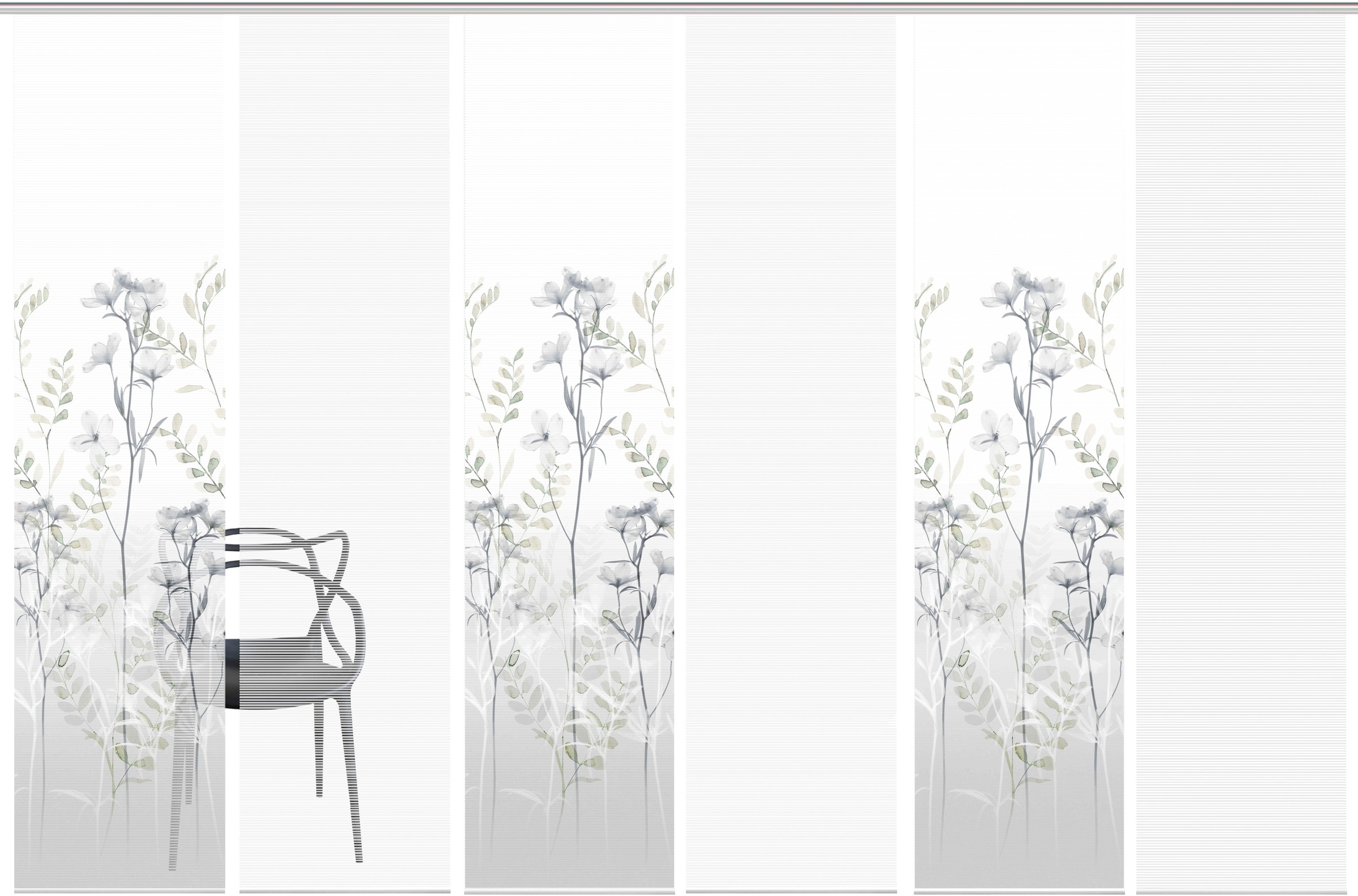 Vision S Schiebegardine »HELVIN 6er SET« Paneelwagen 6 Stk. tlg. Schiebevorhang Digidruck 6er Set HELVIN