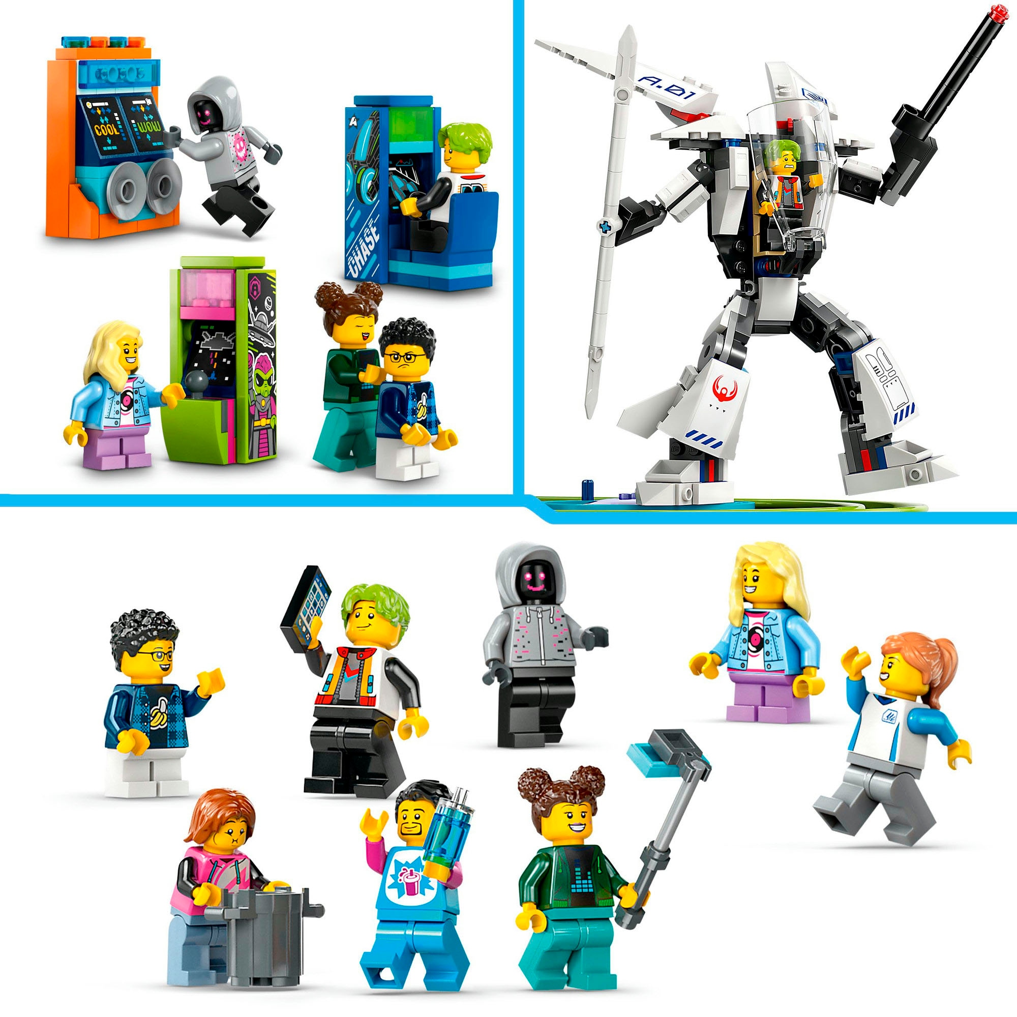 LEGO® Konstruktionsspielsteine »Achterbahn mit Roboter-Mech (60421), LEGO City«, (986 St.), Made in Europe