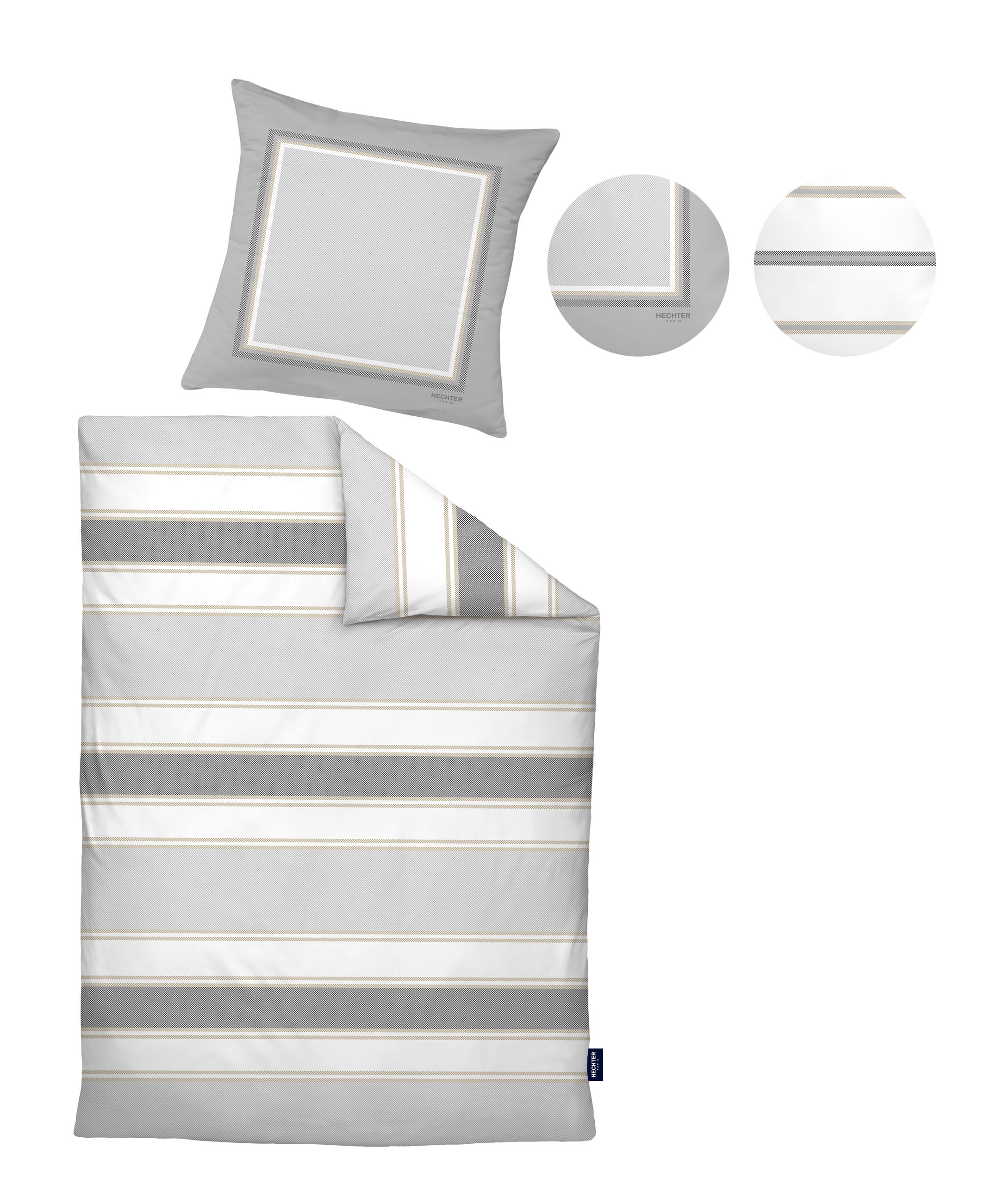 HECHTER PARIS Wendebettwäsche »0041305« 2 Stk. hautsympathisch, 100% Baumwolle, Reißverschluss, ganzjährig, LOGO