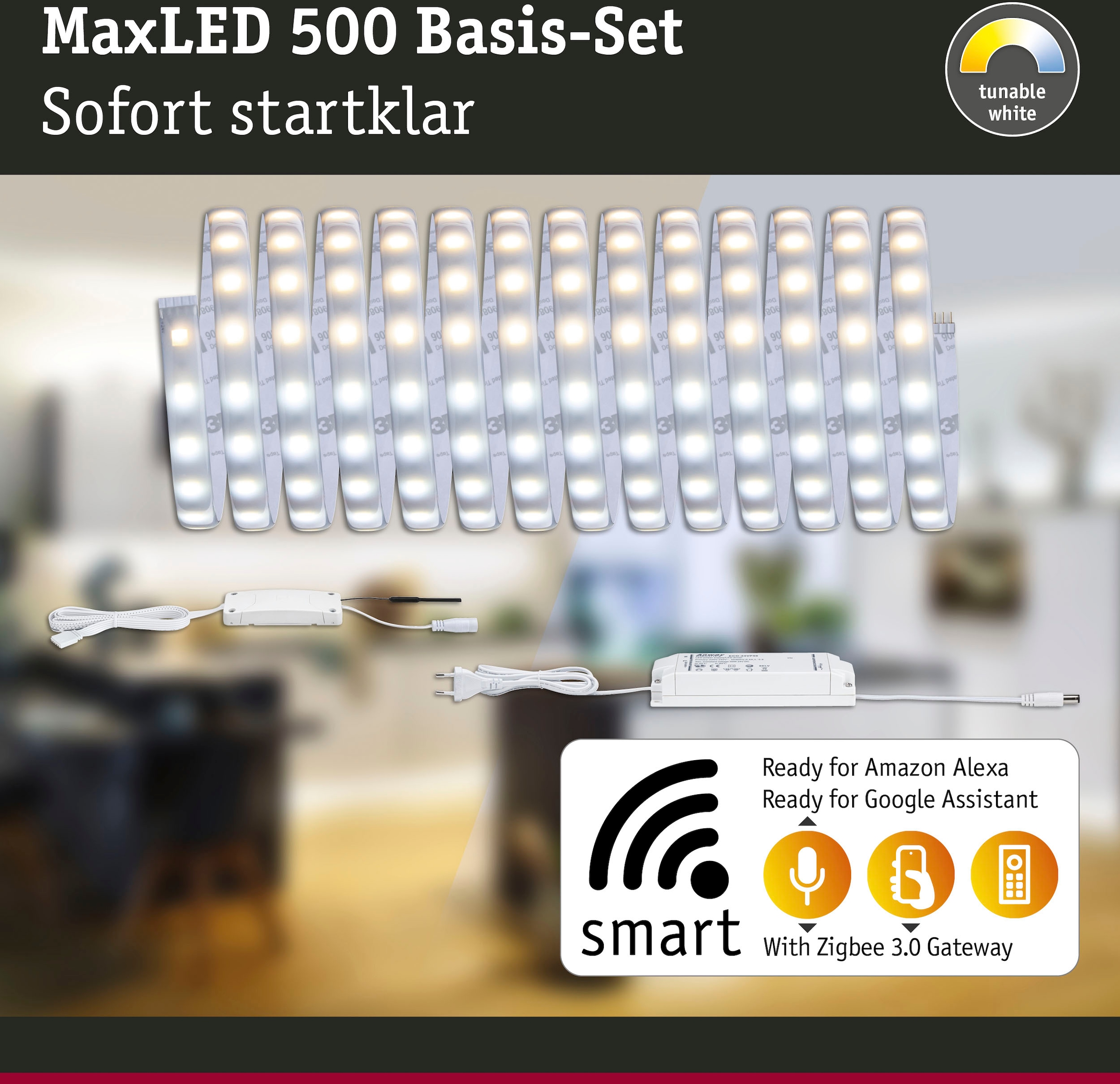 Paulmann LED-Streifen »MaxLED 500 Basisset Smart Home Zigbee«, 1 St.-flammig, 5m, Tunable White, beschichtet