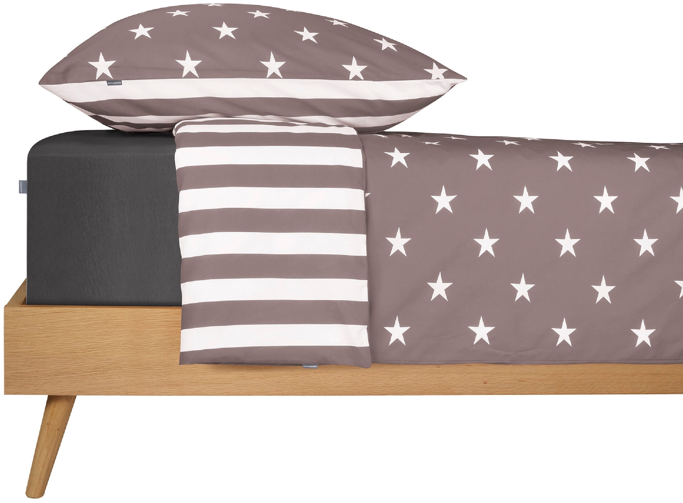 Schiesser Wendebettwäsche »Stars & Stripes aus weicher Baumwolle mit Sterne günstig online kaufen