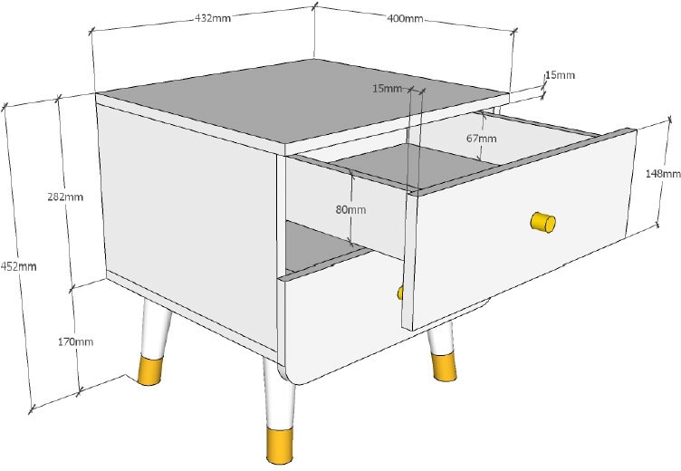 Vipack Nachttisch »Billy«, (Made in Europe)