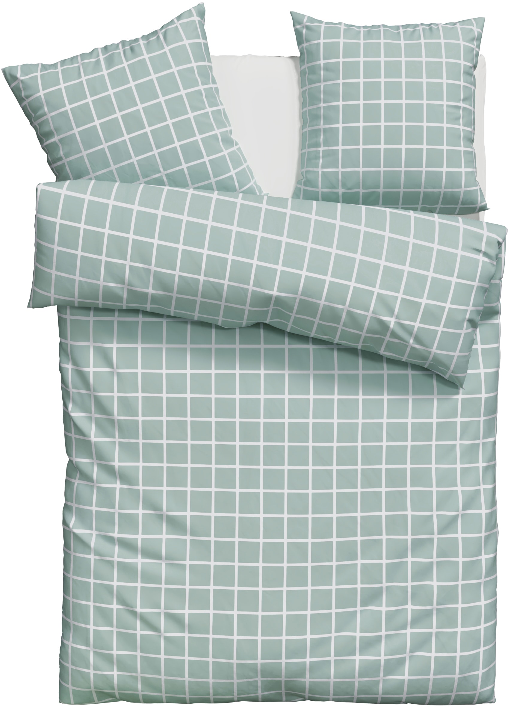 OTTO home Bettwäsche »Eemil« 2 Stk. tlg. karierte Bettwäsche, 100% Baumwolle, ab Gr. 135x200 cm