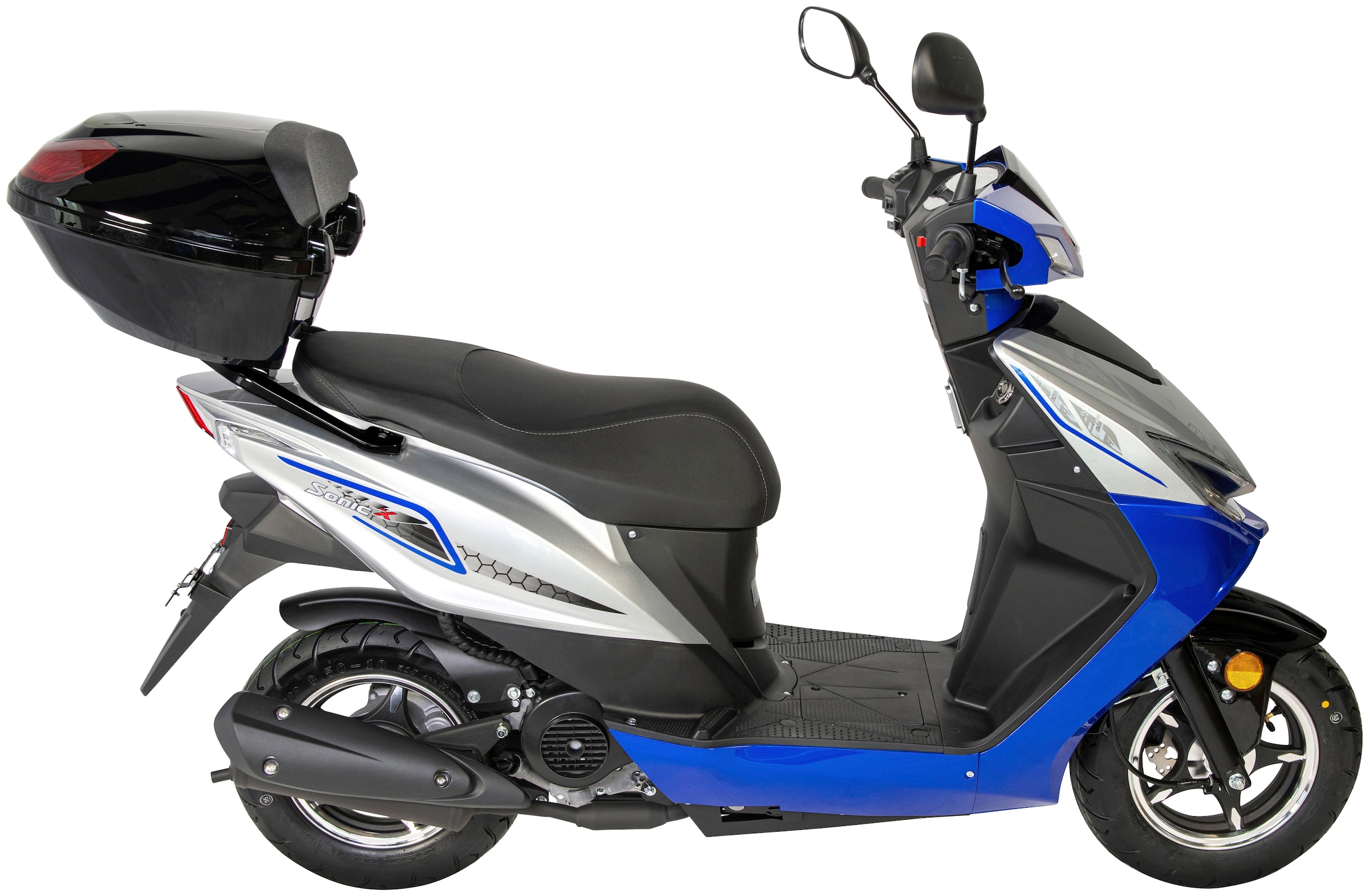 GT UNION Motorroller »Sonic X 50-45«, 50 cm³, 45 km/h, Euro 5, 3 PS,  (Komplett-Set, 2 tlg., mit Topcase), inkl. Topcase online bei