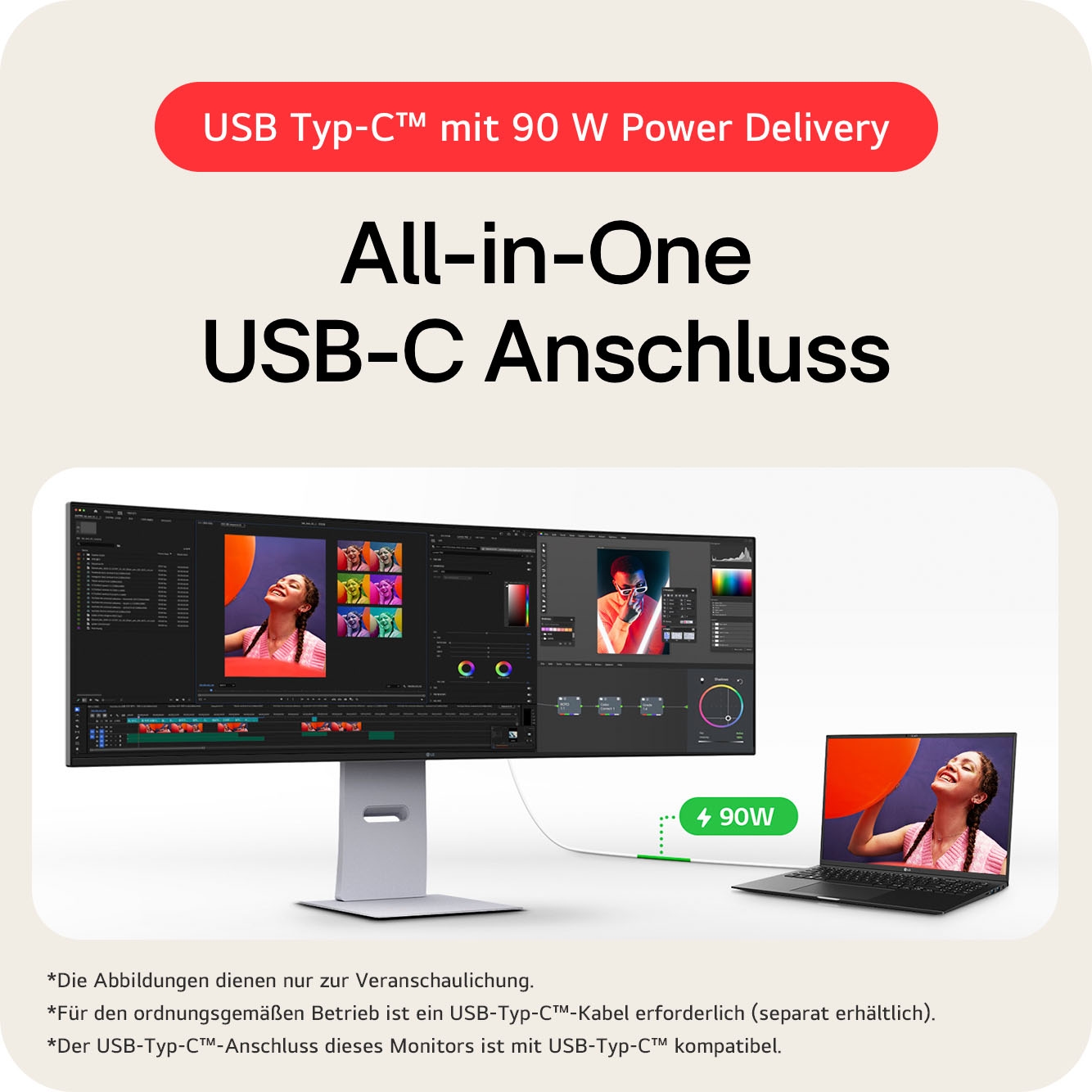 LG Curved-Gaming-Monitor »49U950A« 124 cm/49 ″  5120 x 1440 px DQHD 5 Reaktionszeit 144 Hz