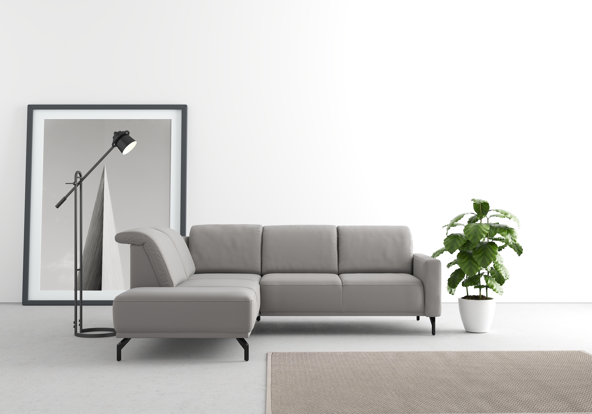 sit&more Ecksofa »Bailando L-Form«, wahlweise mit Kopfteilverstellung und Vorziehsitz, motorisch