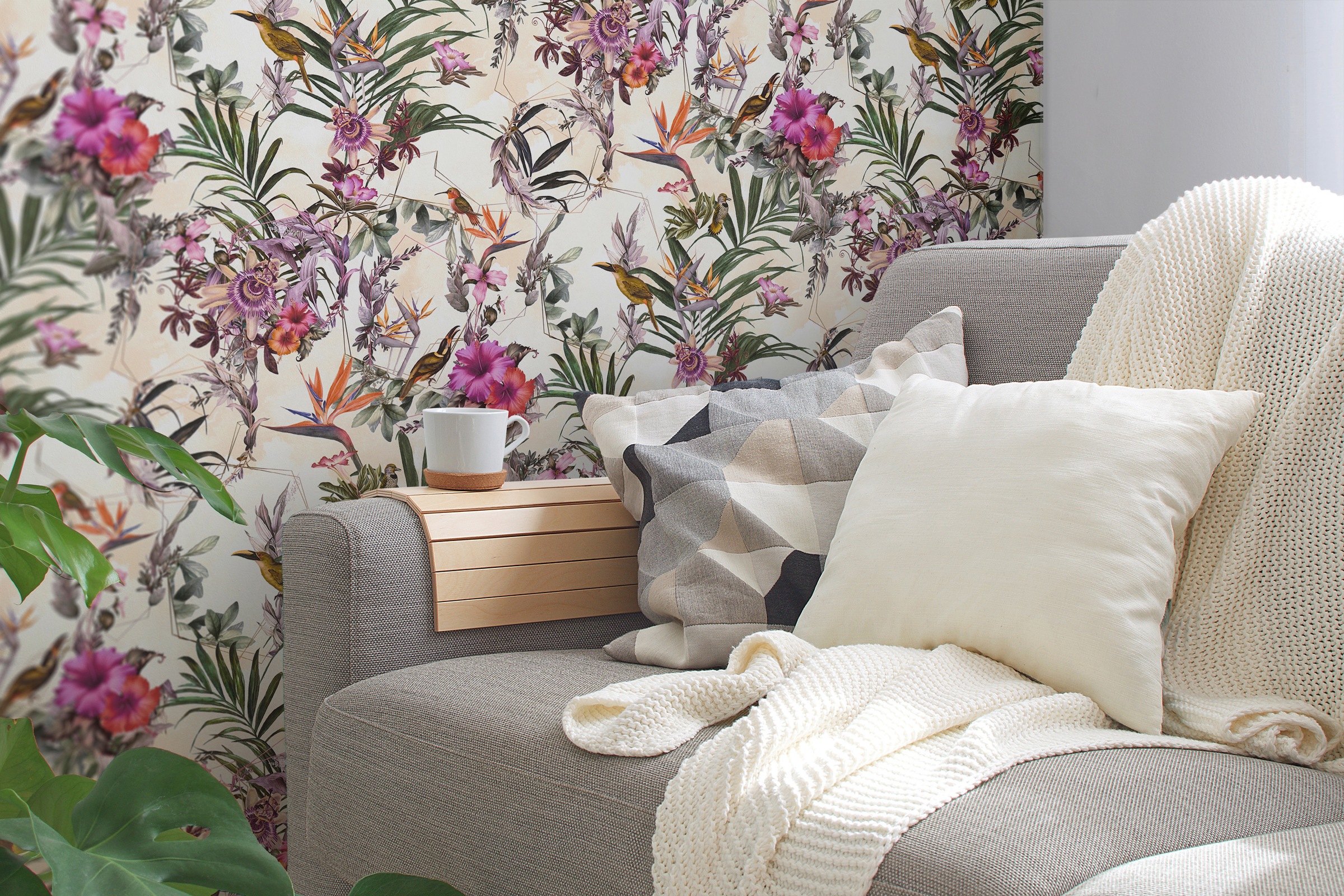 A.S. Création Vliestapete »Dream Flowery«, floral-botanisch-Wald, Vogeltapete Tapete Blumenoptik Tapeten Wohnzimmer Schlafzimmer Küche