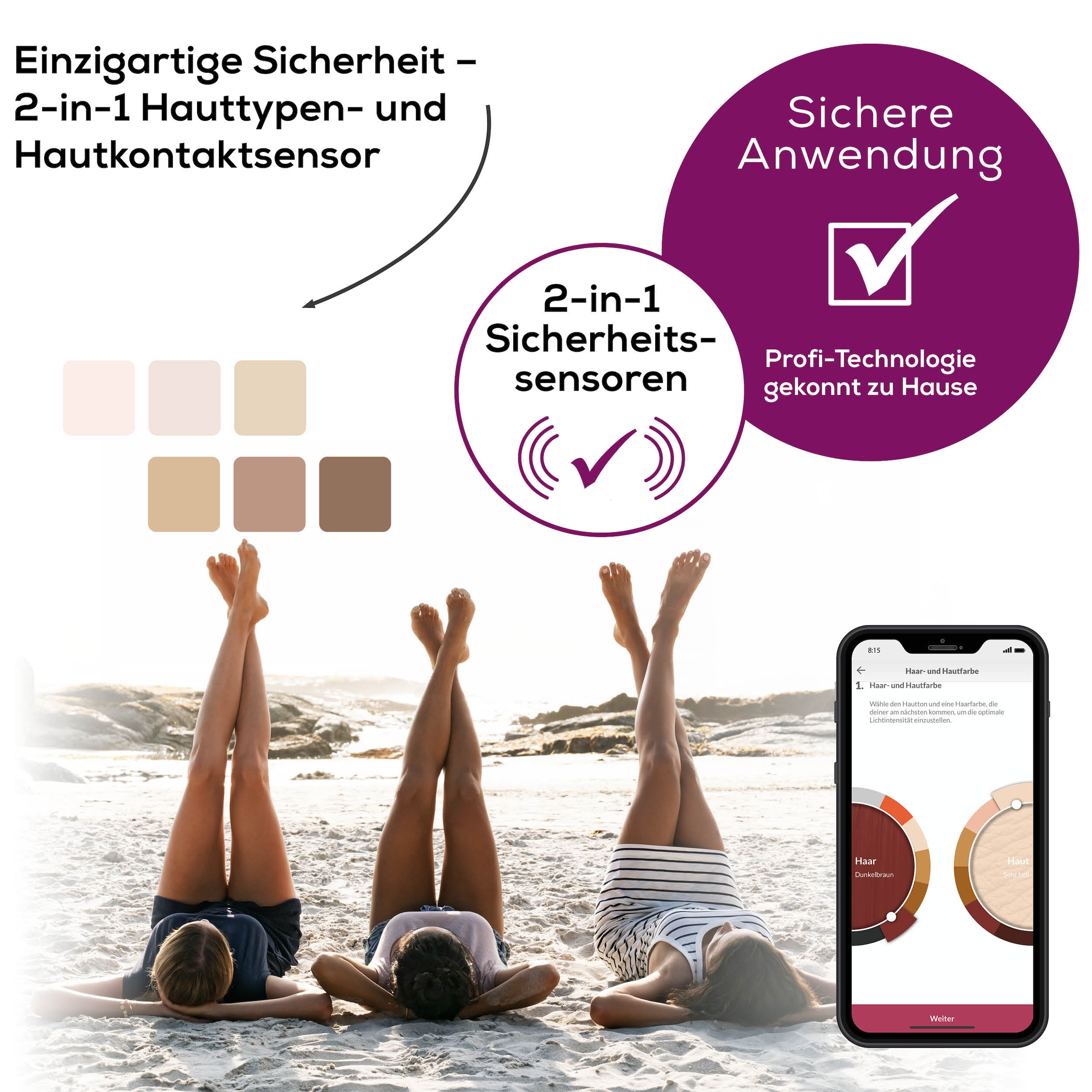BEURER IPL-Haarentferner »IPL 8500 für langanhaltende Haarentfernung durch Lichttechnologie«, 300000 Lichtimpulse, Kraftvolles Akkugerät für eine flexible, kabellose Anwendung