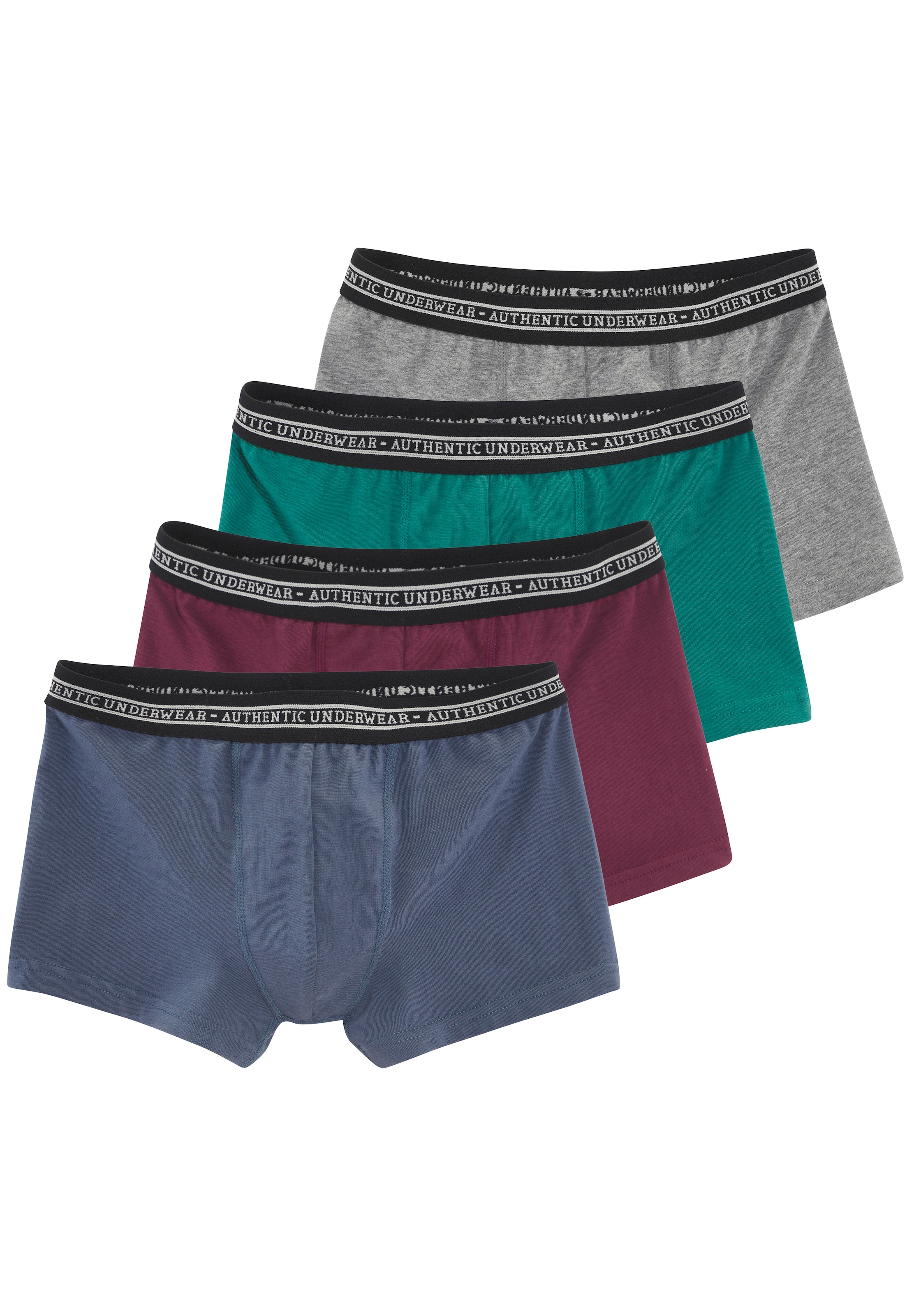 AUTHENTIC LE JOGGER Boxer »Boxershorts für Jungen« Packung, 4 Stk. in  klassischer Passform mit Webbund