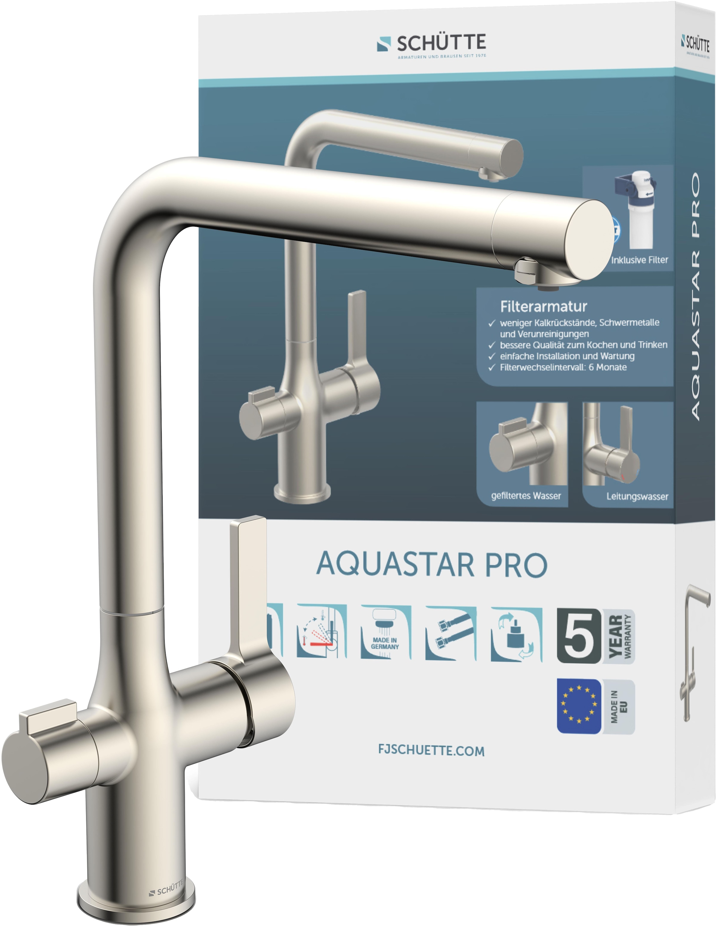 Schütte Spültischarmatur »AQUASTAR PRO«, mit Filtersystem für Trinkwasser, günstig online kaufen