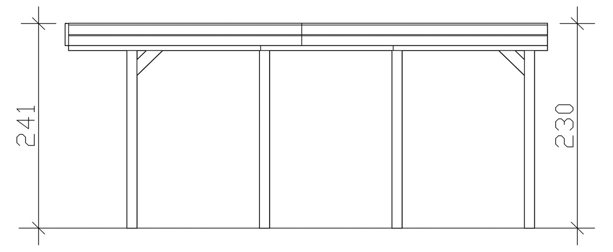 Skanholz Einzelcarport »Friesland«, Holz, 355 cm, grün