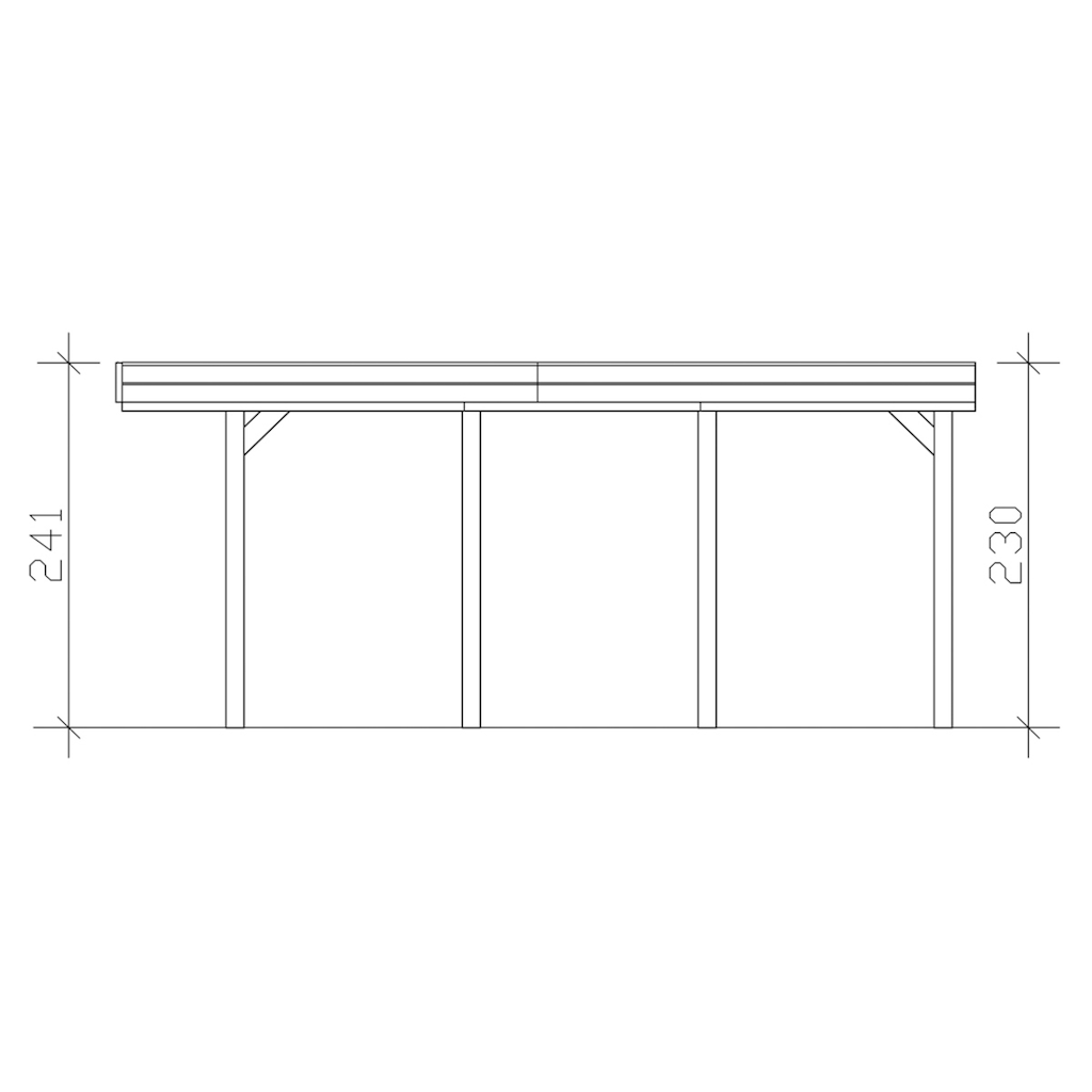 Skanholz Einzelcarport »Friesland«, Holz, 355 cm, grün