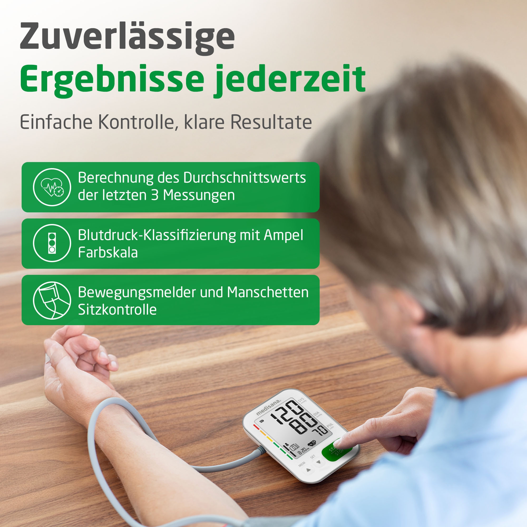Medisana Oberarm-Blutdruckmessgerät »BU 566« Medizinprodukt, 2 Benutzer, je 199 Speicherungen, Ampel Farbskala