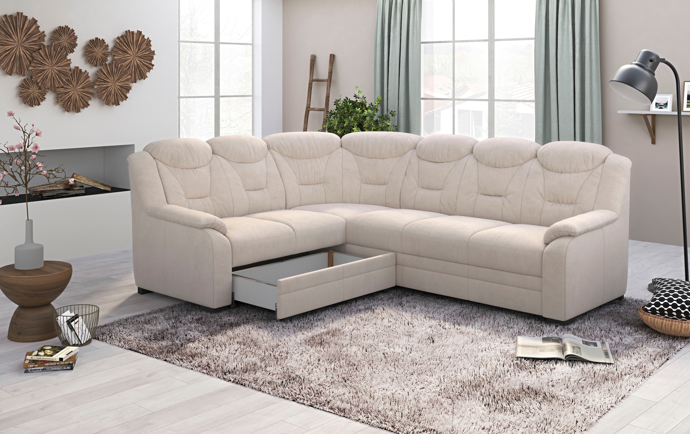 COTTA Ecksofa »Marcus L-Form«, wahlweise mit Bettfunktion & Stauraum
