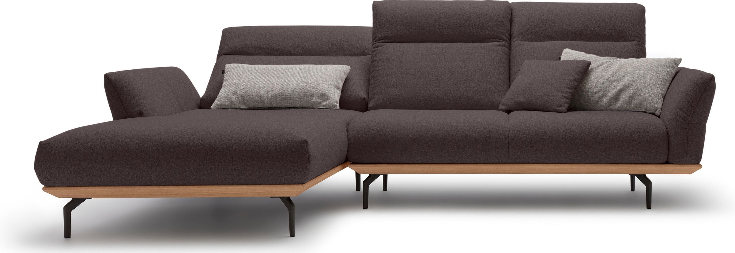 Creation BY ROLF BENZ Ecksofa »CR.460«, Sockel in Eiche, Alugussfüße in umbragrau, Breite 298 cm