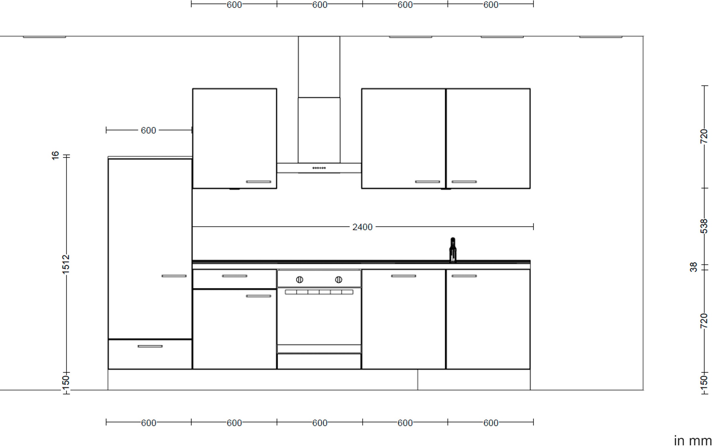 nobilia® Küchenzeile »"Flash I"«, vormontiert, Ausrichtung wählbar, Breite 300 cm, wahlw. mit E-Geräten