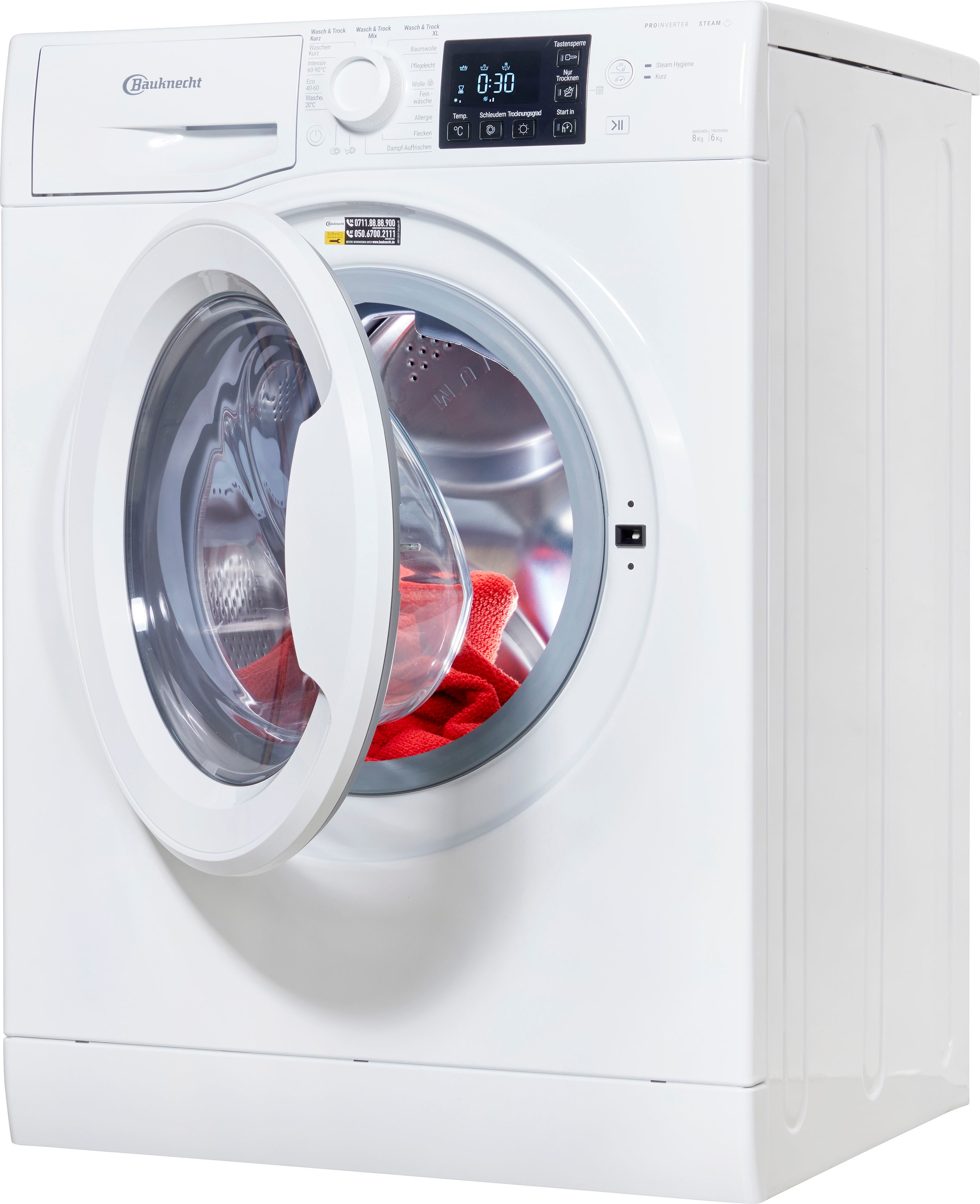 BAUKNECHT Waschtrockner »WT SUPER ECO 86 43 N« 8 kg /6 kg 75 dB(A) günstig online kaufen