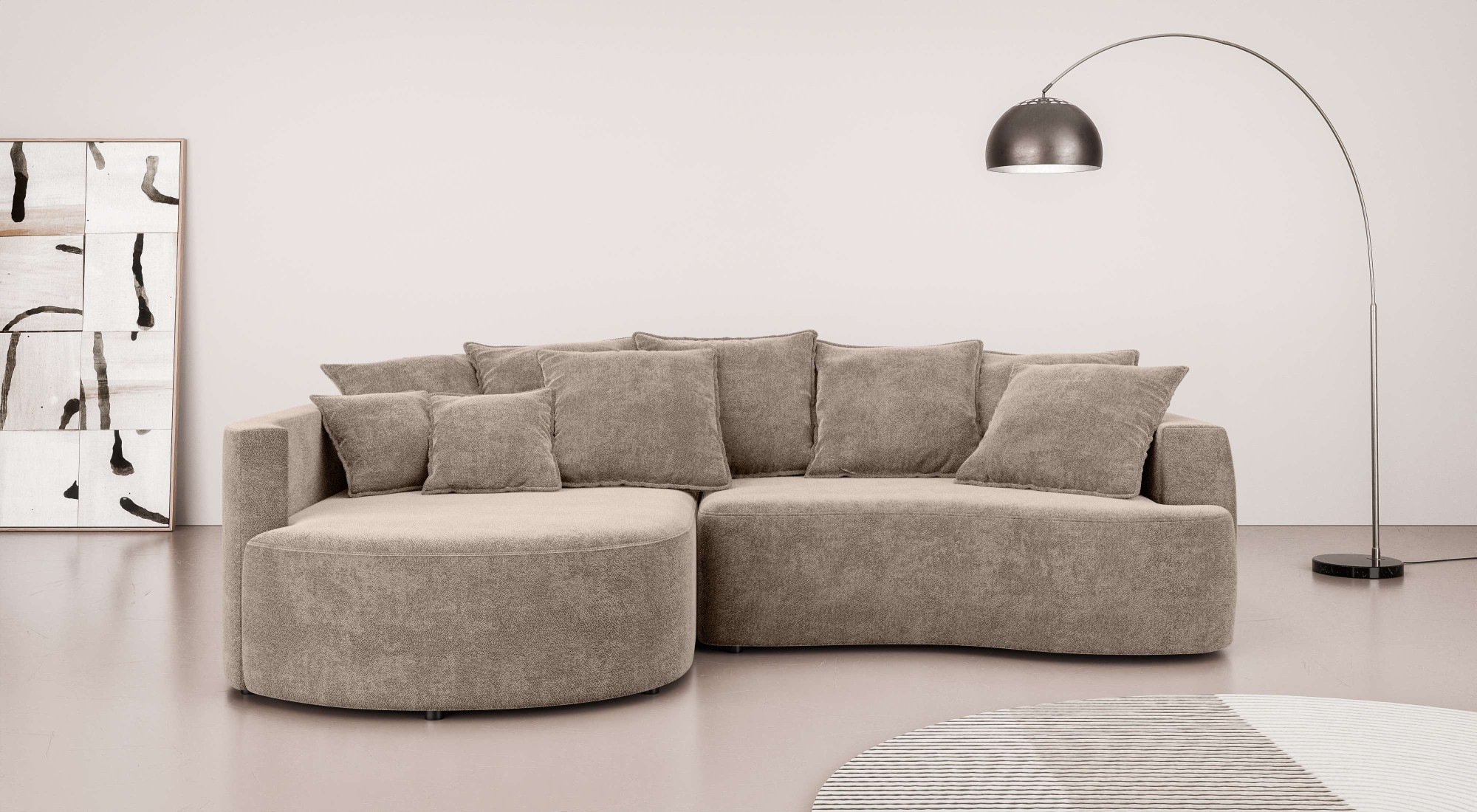 Home affaire Ecksofa »Kahekili, Schlafsofa mit Bettkasten, Maße B/T/H: 255/ günstig online kaufen