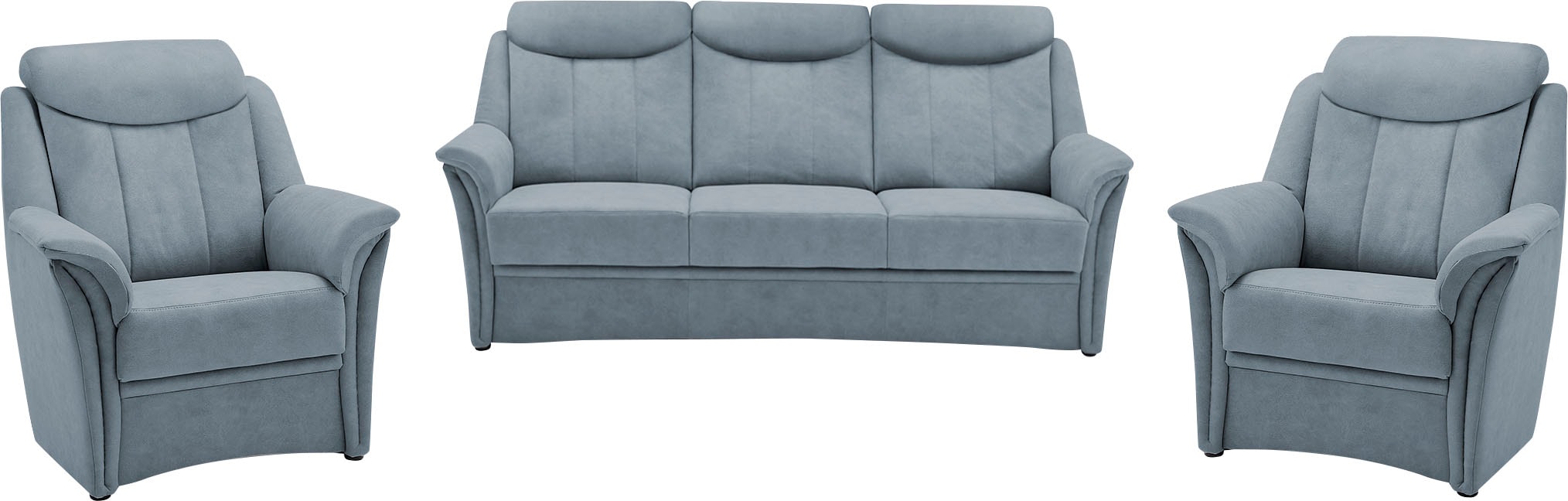VILLA BECK Polstergarnitur »Lugano«, (Set, 3 tlg.), Kopfteilverstellung, in Sitzhöhe 46 cm, 3-Sitzer und 2x Sessel