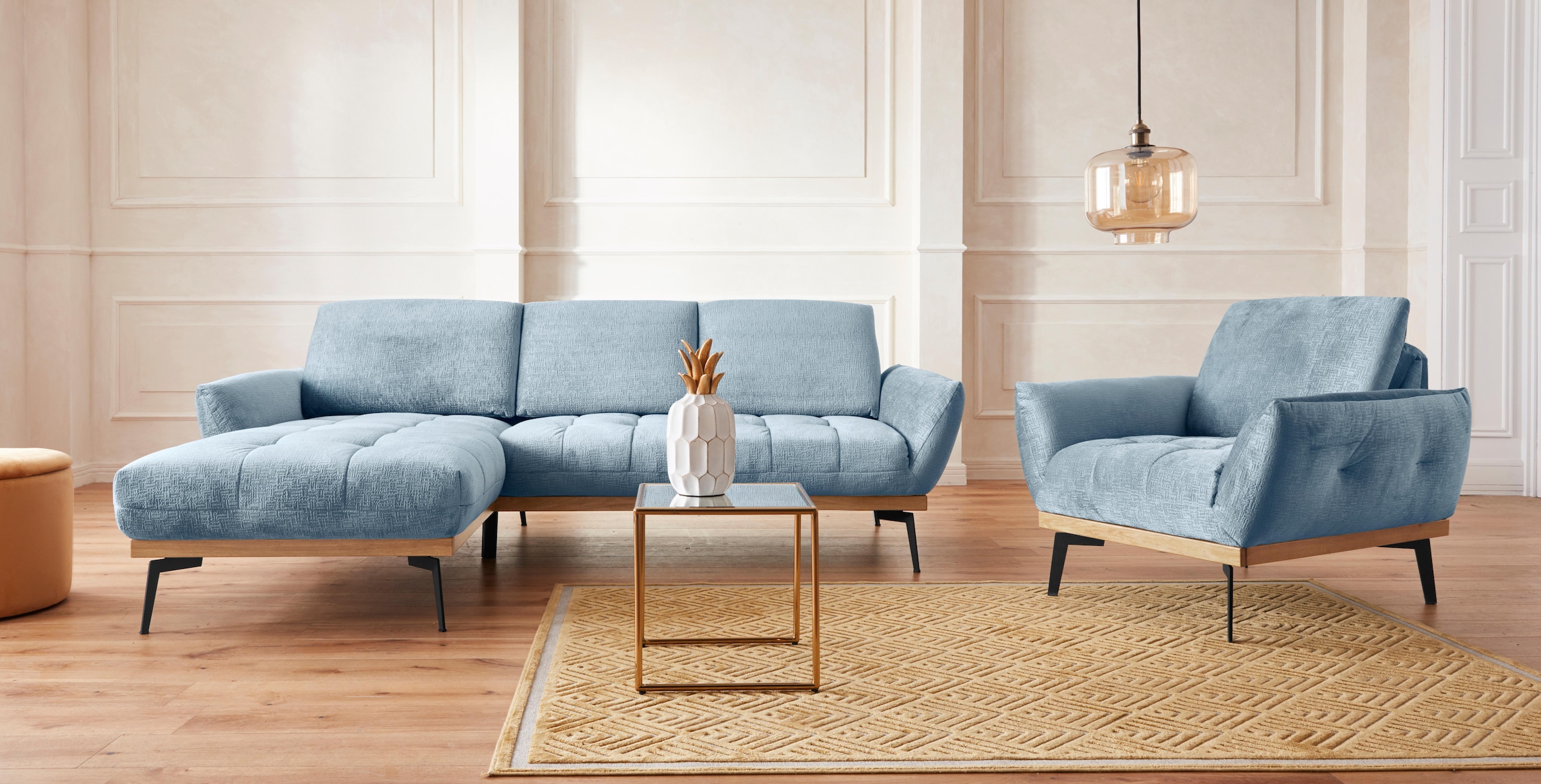 exxpo - sofa fashion Ecksofa »Palic, inkl. Rückenverstellung, bequem, elegant, Breite 245cm, L-Form«