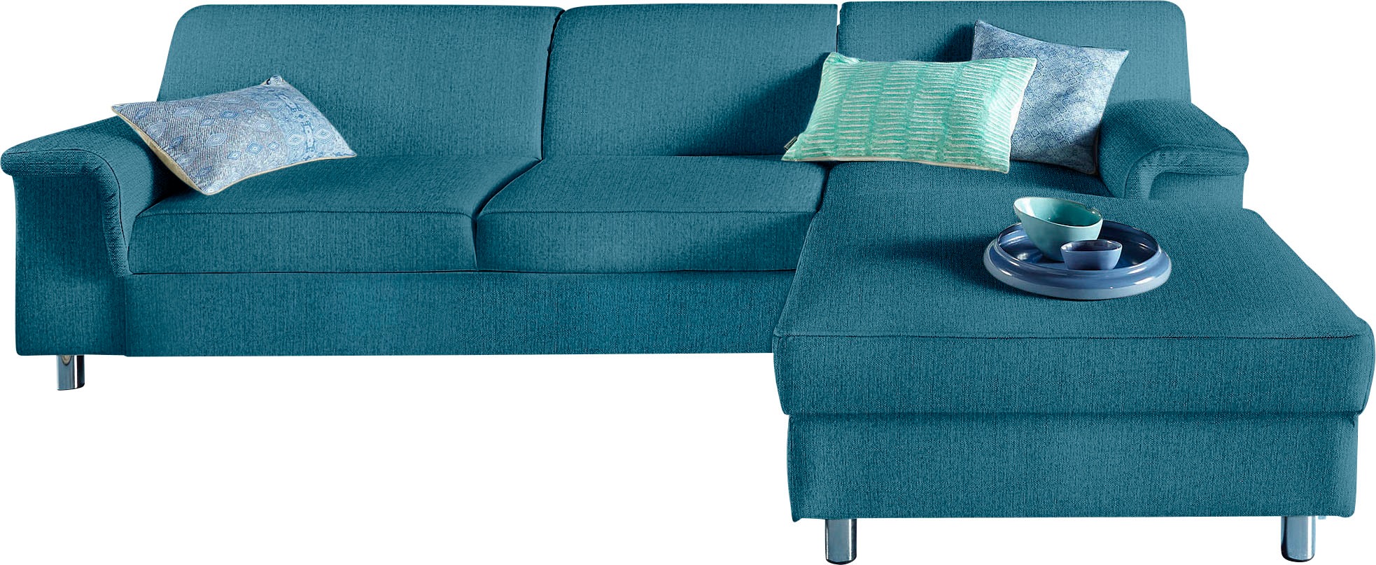 DOMO collection Ecksofa »Jamie, modern und elegant, Fußhöhe 9cm, L-Form,« w günstig online kaufen