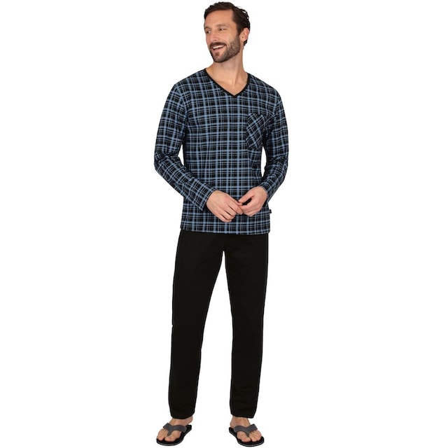 Trigema Schlafanzug »TRIGEMA Langärmeliger Schlafanzug mit Karo-Muster«  bestellen