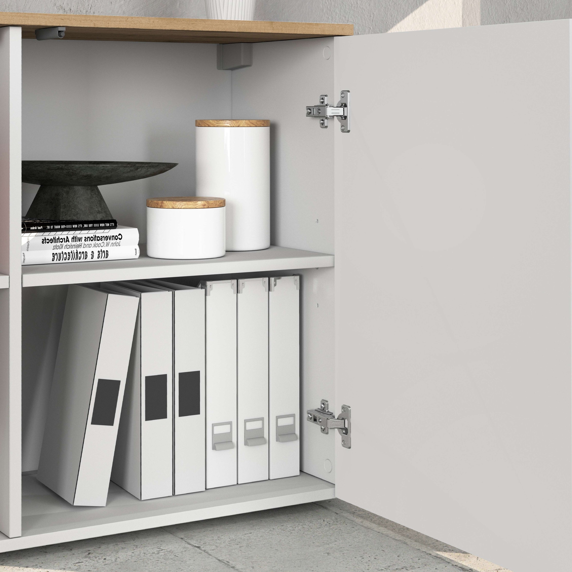 INOSIGN Sideboard »Sideboard ISEO, Kommode, Schrank, Kredenz« 1 Stk. tlg. stehend/hängend, 5 Türen HG lackiert, 6 Fächer, B 200 cm