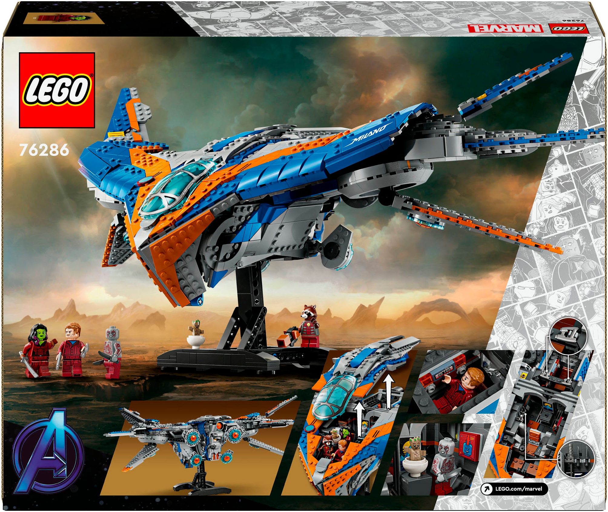 LEGO® Konstruktionsspielsteine »Guardians of the Galaxy: Die Milano (76286), LEGO Super Heroes«, (2090 St.), Made in Europe