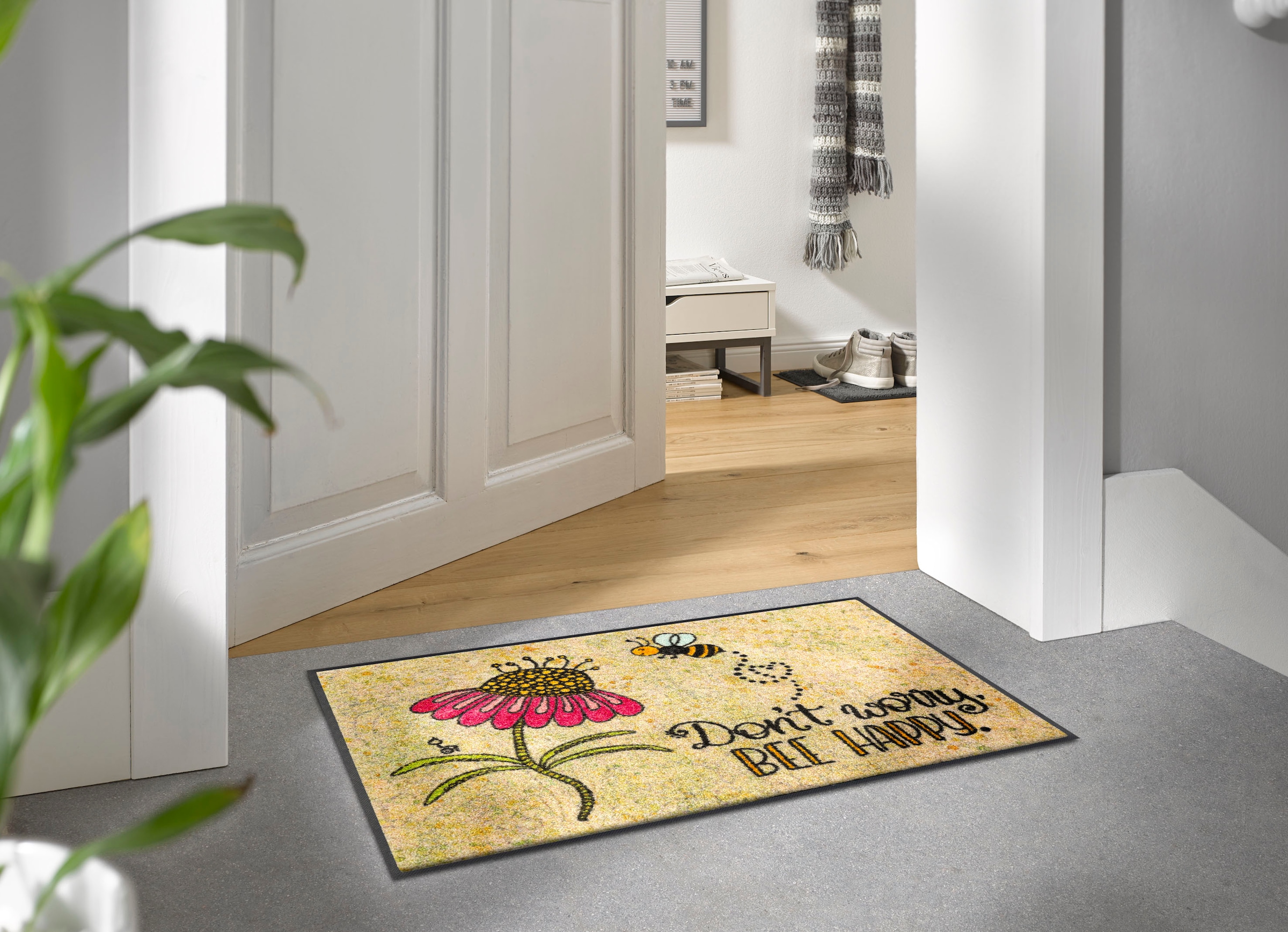 wash+dry by Kleen-Tex Fußmatte »Bee Happy«, rechteckig
