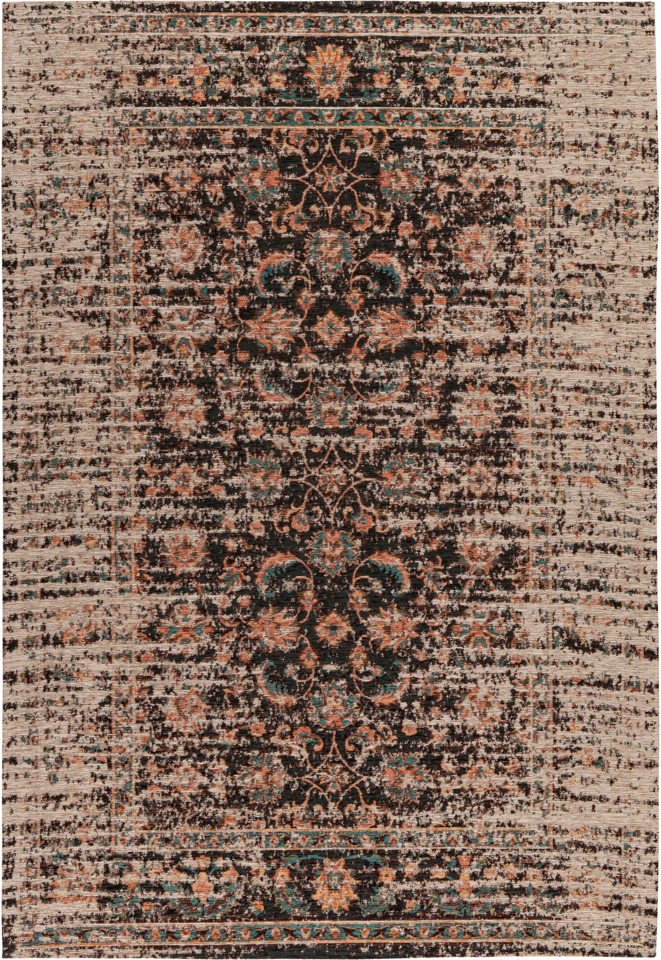 Padiro Teppich »Charme 225«, rechteckig, 5 mm Höhe, Chenille Flachgewebe im günstig online kaufen