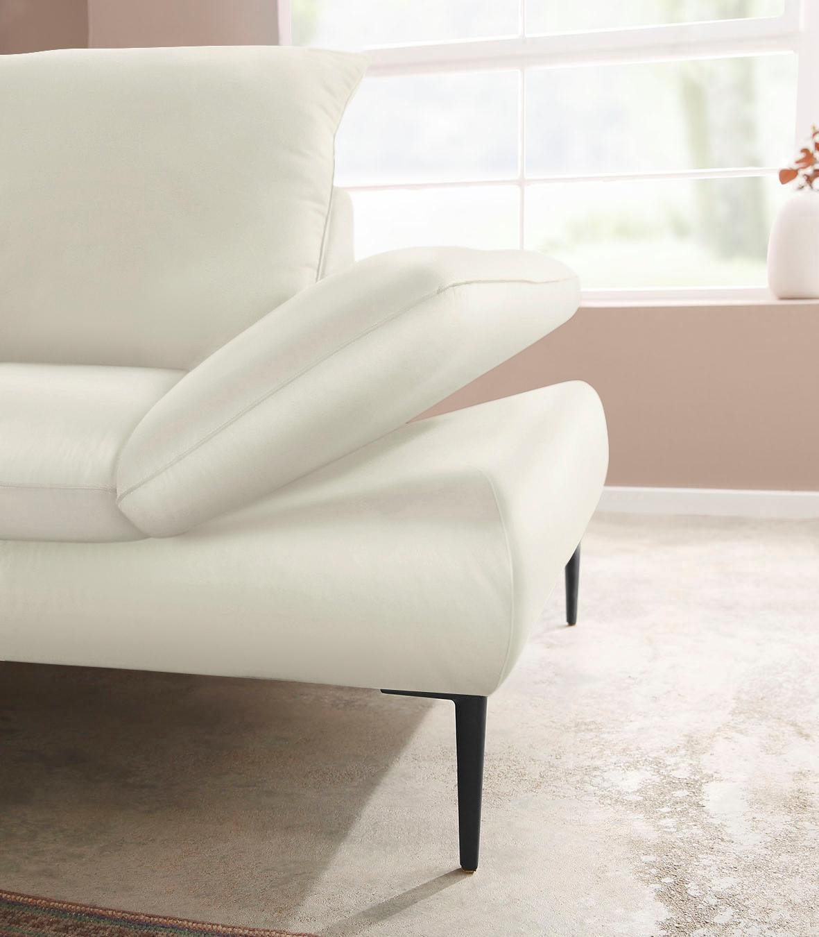 W.SCHILLIG Ecksofa »enjoy&MORE, Designsofa, elegant und bequem, L-Form«, Sitztiefenverstellung, Füße schwarz pulverbeschichtet, Breite 294 cm