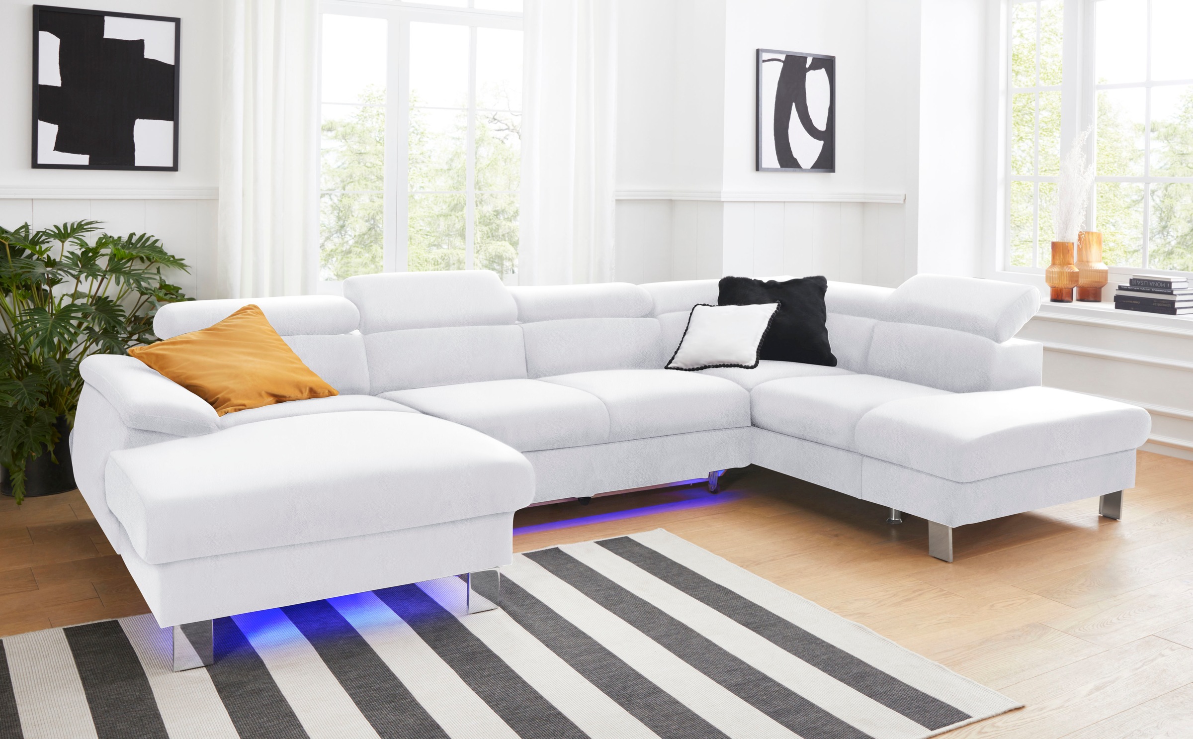 COTTA Wohnlandschaft »Komaris U-Form, B: 320 cm« mit Kopfteilverstellung, o günstig online kaufen