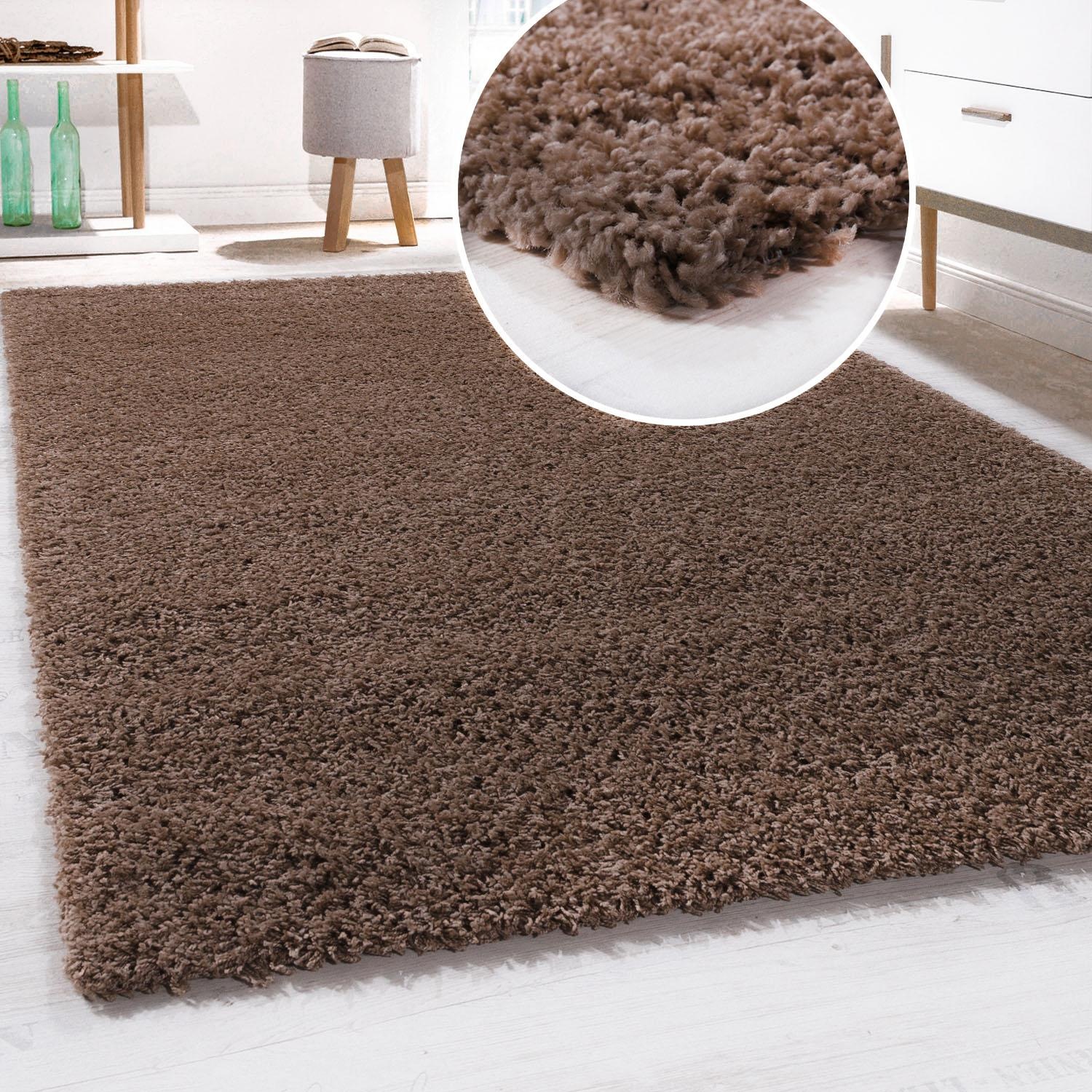 Bild von Paco Home Hochflor-Teppich »Sky 250«, rechteckig, gewebt, Uni-Farben, intensive Farbbrillanz, auch als Läufer erhältlich