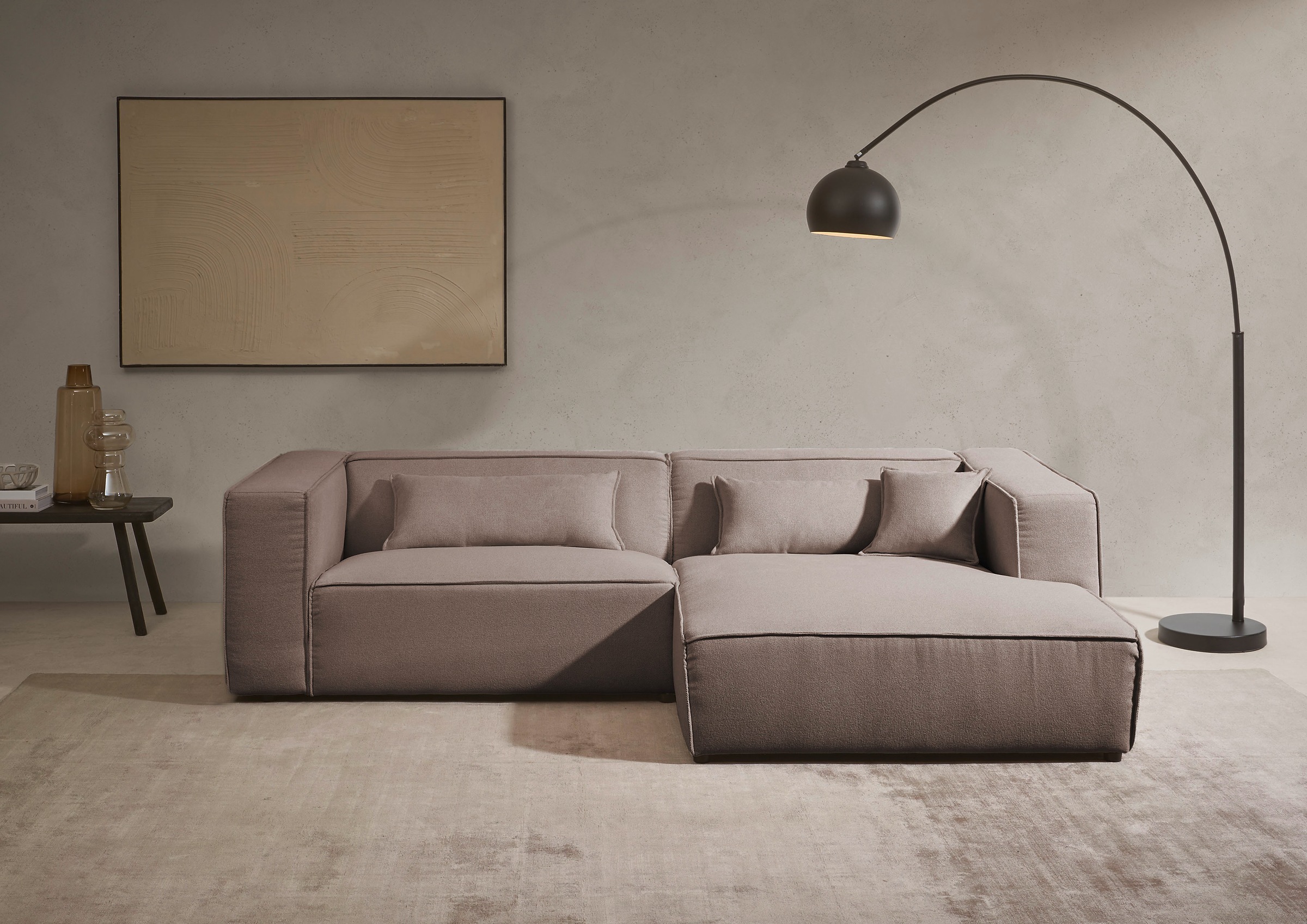 LeGer Home by Lena Gercke Ecksofa »PIARA mit Kedernaht, Cord, Leinenoptik o günstig online kaufen