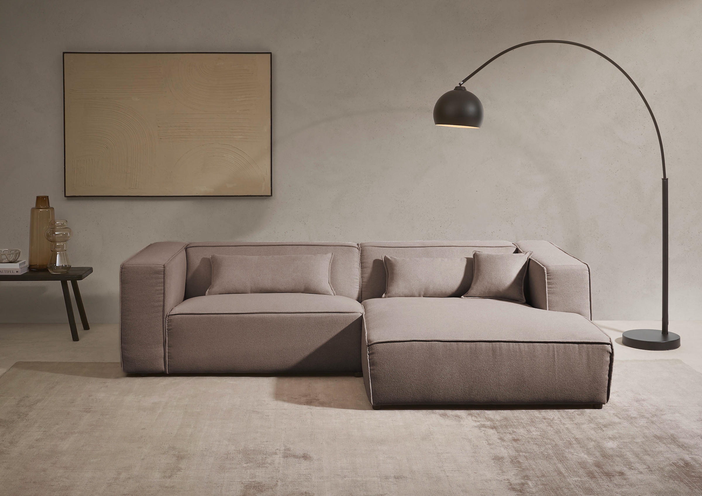 LeGer Home by Lena Gercke Ecksofa »PIARA mit Kedernaht, Cord, Leinenoptik o günstig online kaufen
