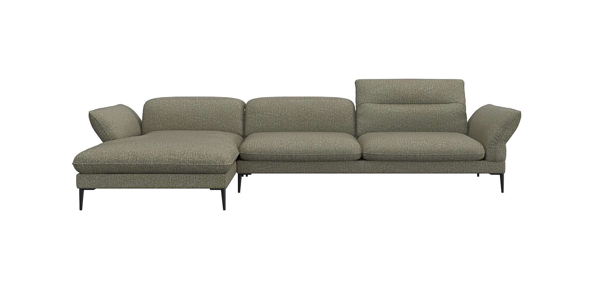 FLEXLUX Ecksofa »Salino, Funktionssofa mit Recamiere, Relaxsofa, Ecksofa«, Sofa mit Arm- und Kopfteil-Verstellungen, Kaltschaum & Stahl-Wellen