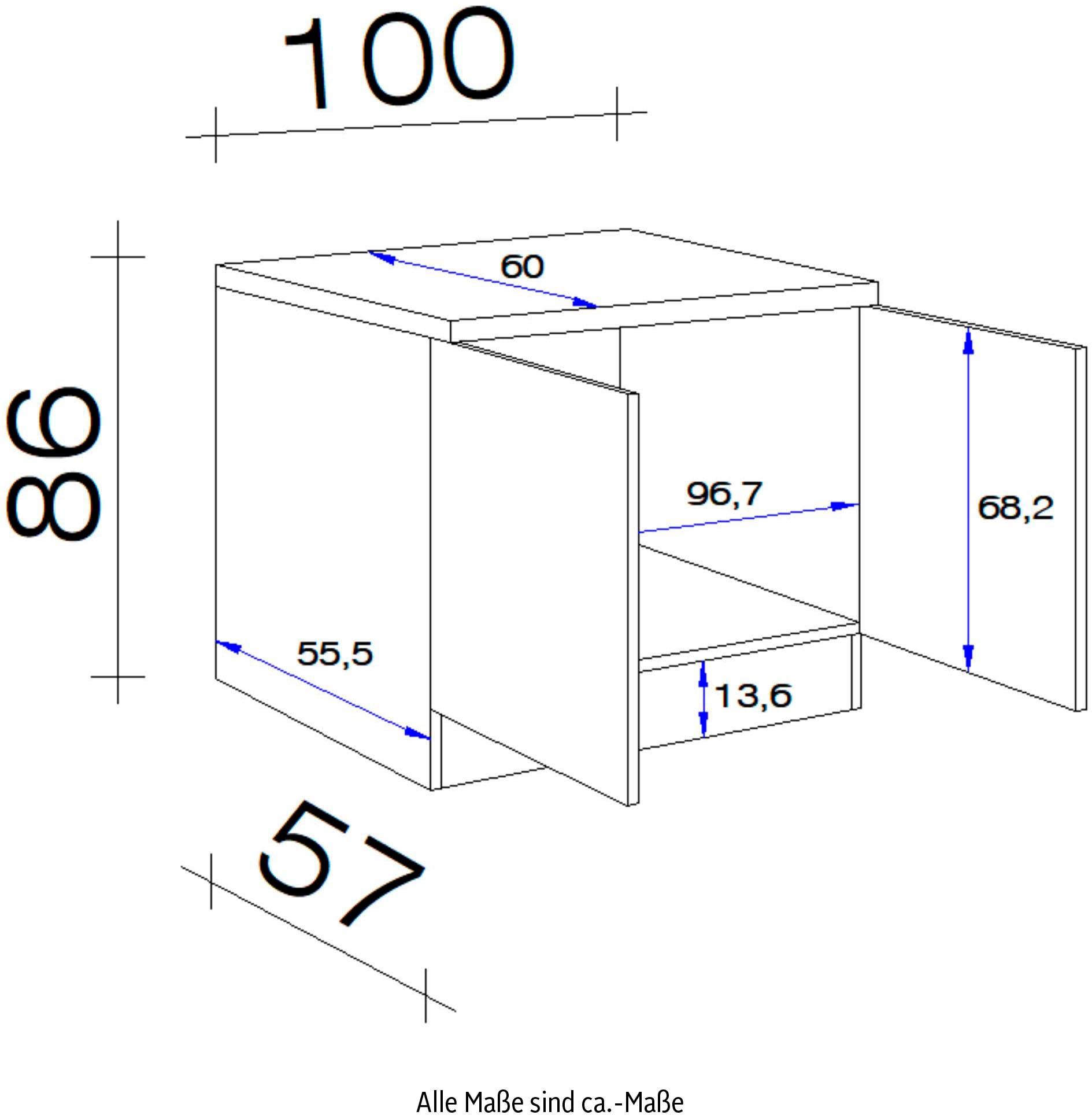 Flex-Well Spülenschrank cm, Raten 86 x x Einbauspüle bestellen x 60 inkl. auf T) H (B »Florenz«, 100 x