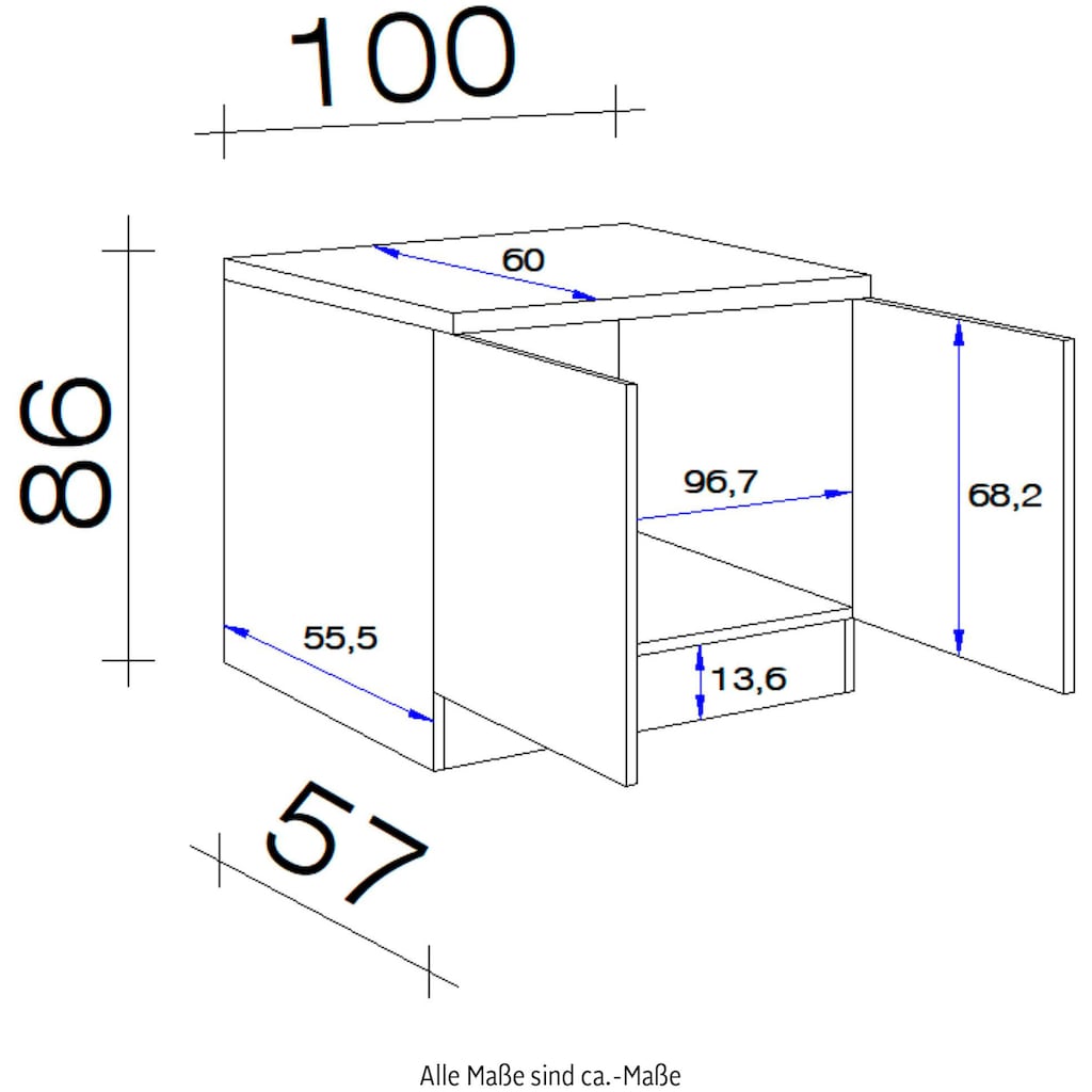 Flex-Well Spülenschrank »Florenz«, (B x H x T) 100 x 86 x 60 cm, inkl. Einbauspüle