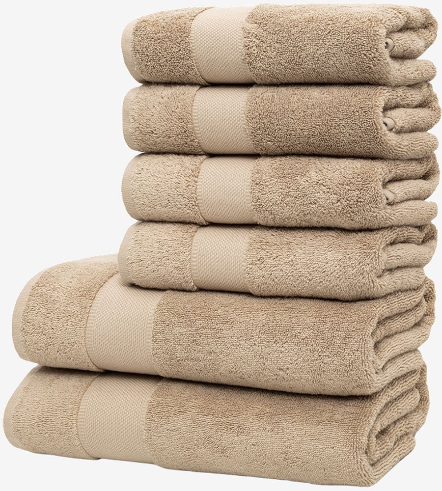 Wolkenfeld Handtuch Set »Premium Low-Twist Baumwolle 550 g/m² – 6-teiliges Bade-Set« 6 tlg. Frottier 2 Duschtücher 70×140 cm & 4 Handtücher 50×100 cm