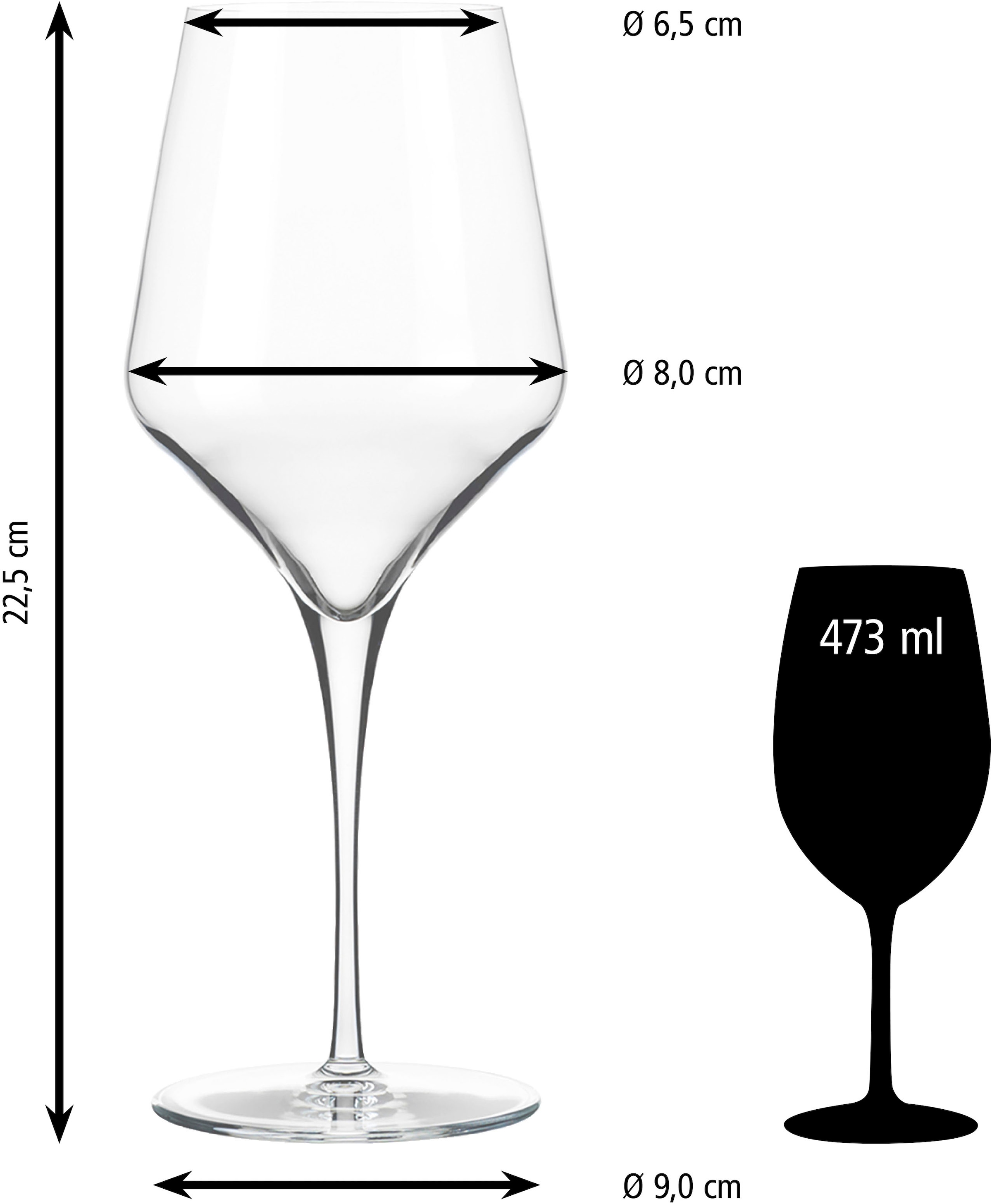 LIBBEY Weinglas »Libbey 12er Set -PRISM-« 473 ml, hochwertig verarbeitet, im modernen Design