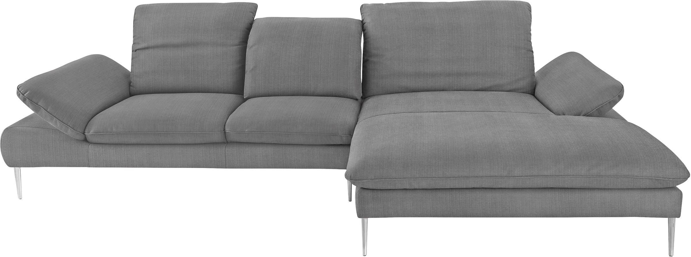 W.SCHILLIG Ecksofa »enjoy&MORE, Designsofa, bequem, zeitlos und elegant, L-Form«, mit Sitztiefenverstellung, Füße Chrom glänzend, Breite 340 cm
