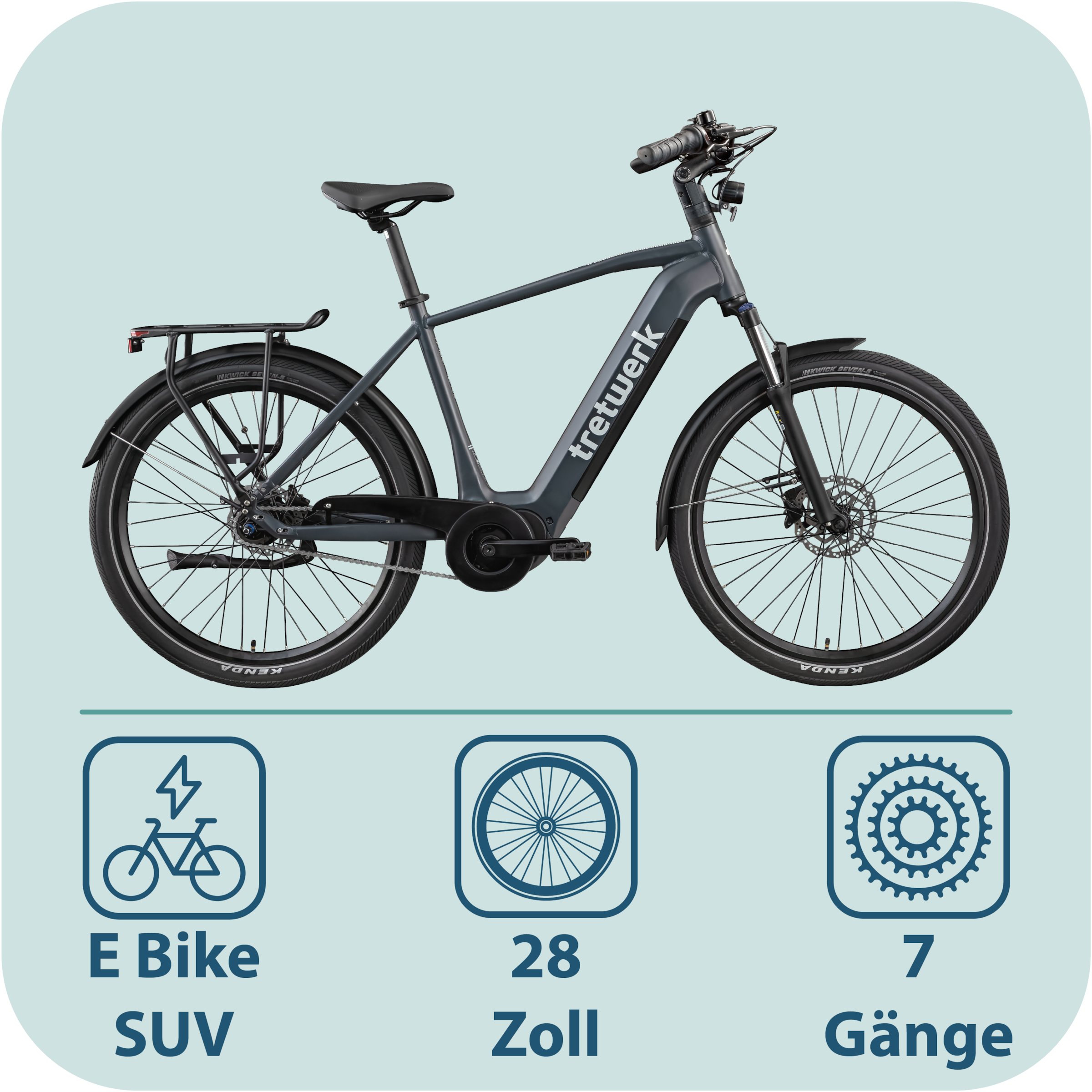 Tretwerk »Amber Nexus« 7 Gang Nabenschaltung Mittelmotor 250 W
