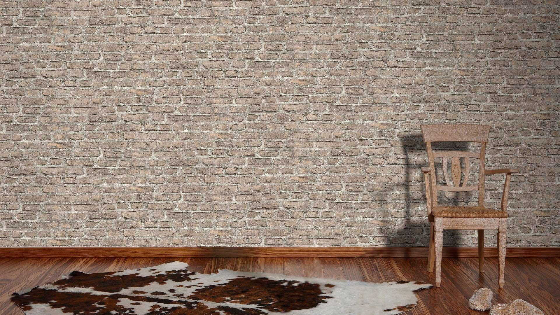 living walls Vliestapete »Neue Bude 2.0«, Steinoptik-gemustert-Motiv, Landhaus Tapete Stein Tapeten Wohnzimmer Schlafzimmer Küche Flur Optik