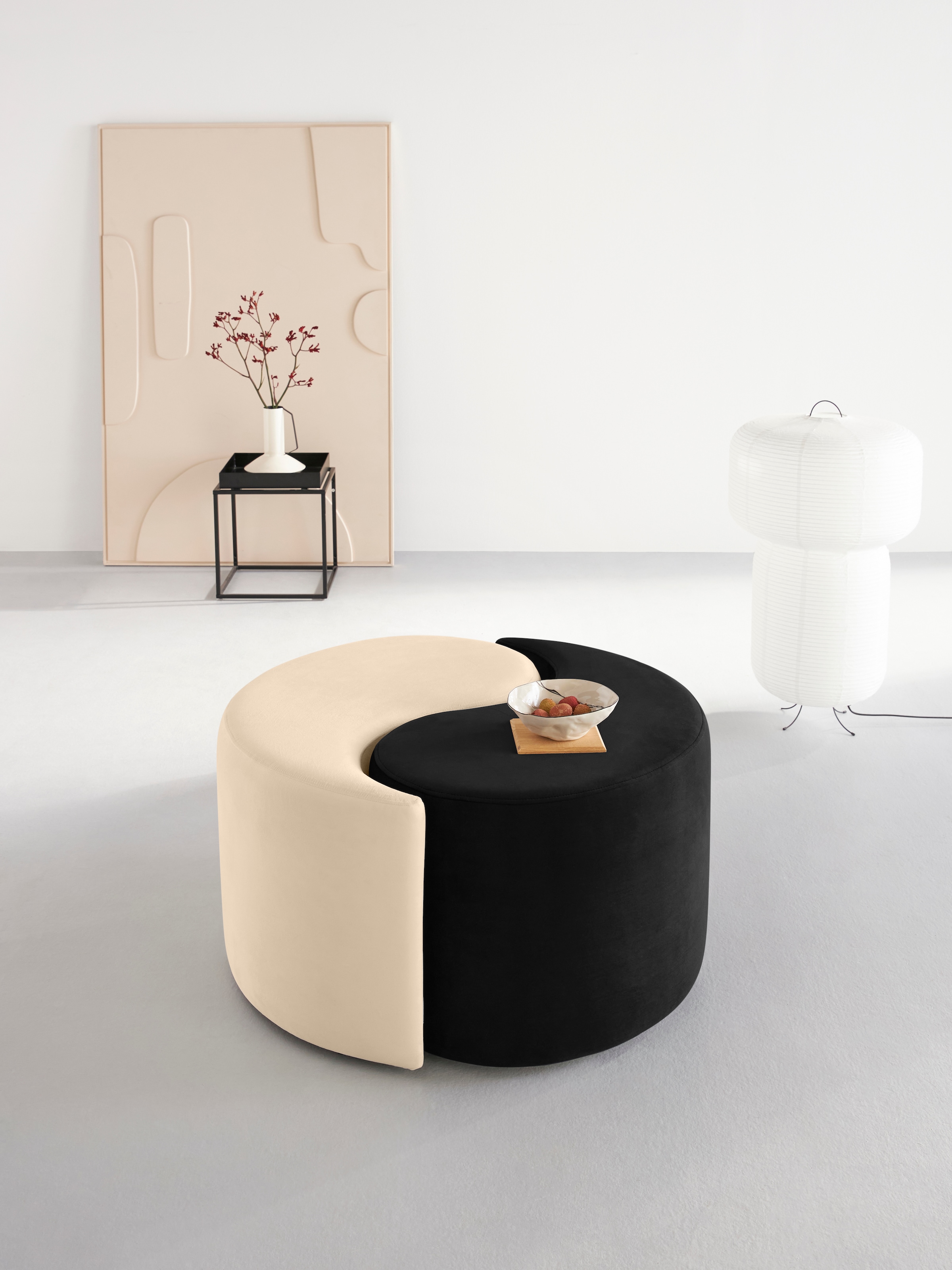 Guido Maria Kretschmer Home&Living Polsterhocker »Yin&Yang Durchmesser 82cm«, 2teilig, einzeln stellbar oder Yin-Yang-Optik