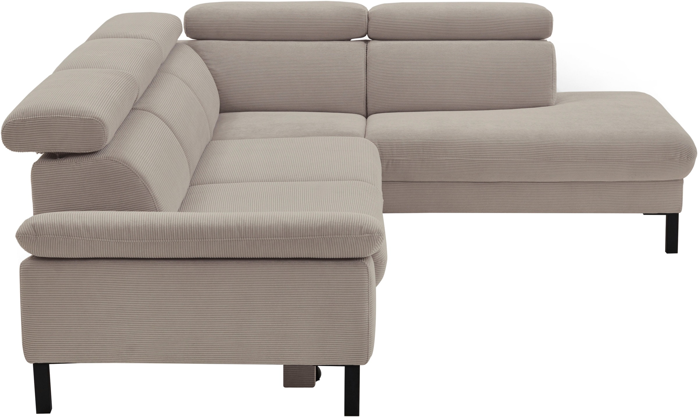 Home affaire Ecksofa »Arnayon mit Querschläfer-Bettfunktion, Schlafsofa, großer Bettkasten«, manuelle Kopfteilverstellung, Tonnentaschen-Federkern, Feincord L-Form
