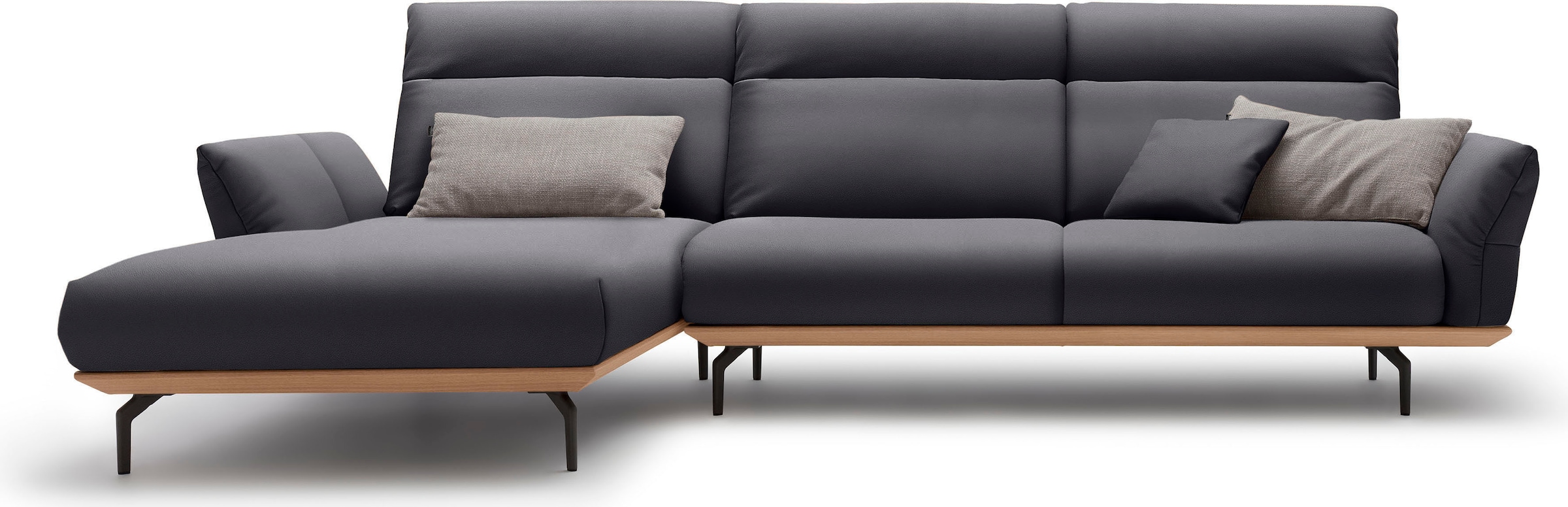 Creation BY ROLF BENZ Ecksofa »CR.460« Sockel in Eiche, Winkelfüße in Umbra günstig online kaufen