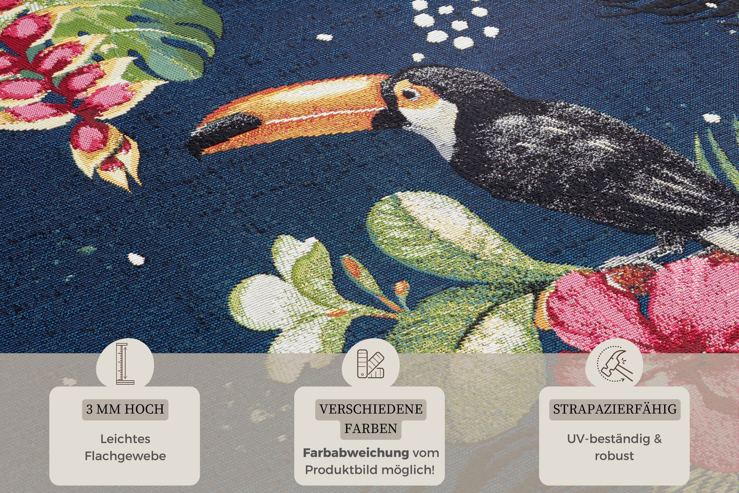 HANSE Home Outdoorteppich »Tropical Dream«, rechteckig, 3 mm Höhe, In-& Outdoor, Teppich, Wetterfest, Balkon, Garten, Wohnzimmer, Floral